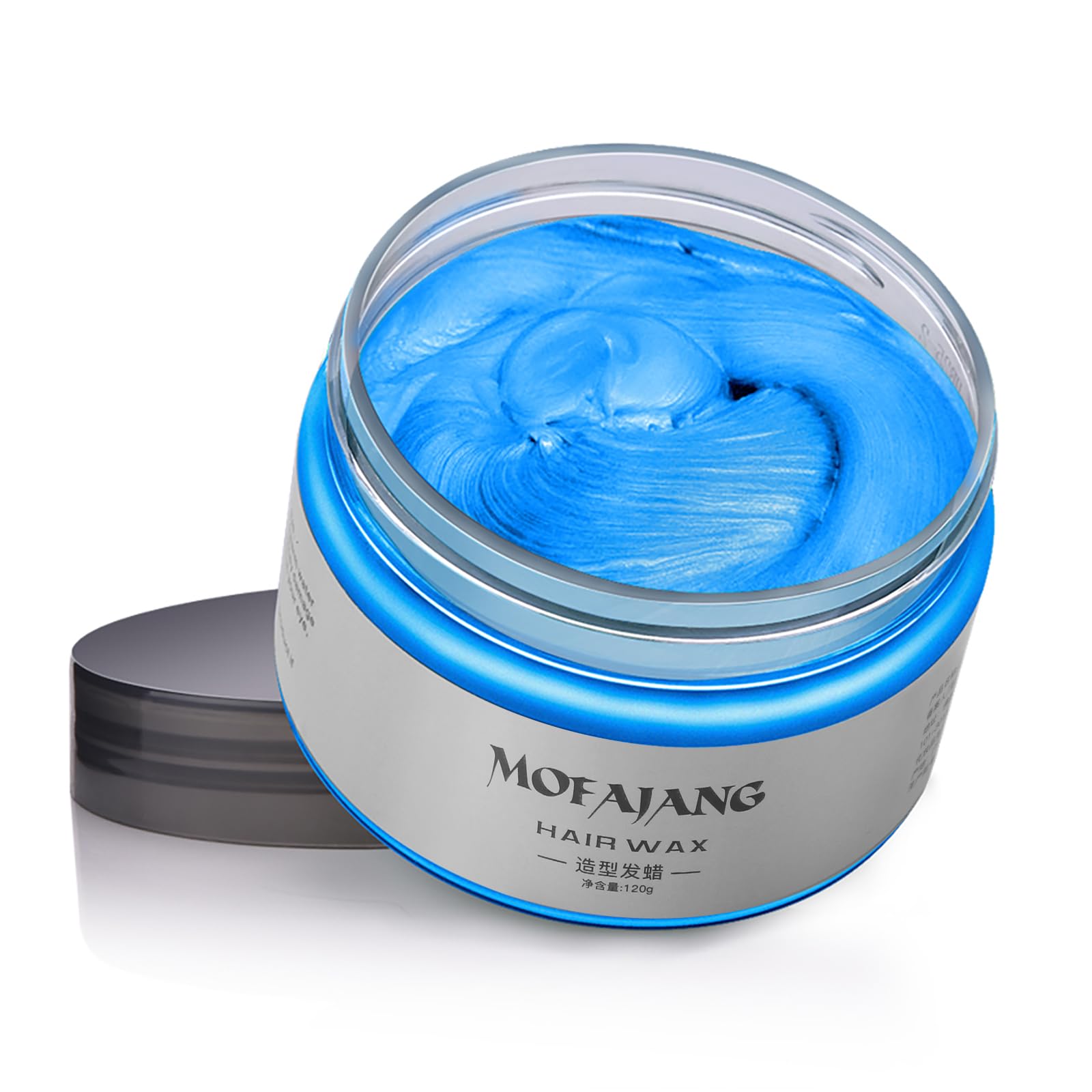 Temporäre Haarfarbe Wachs Natürliche Pomade, Waschbares Pflanzenformel Haartone für Männer Frauen, Nicht-Fettend Matte Frisur Haarfärbemittel Wachs für Party, Cosplay & Halloween, 120g(Blau)