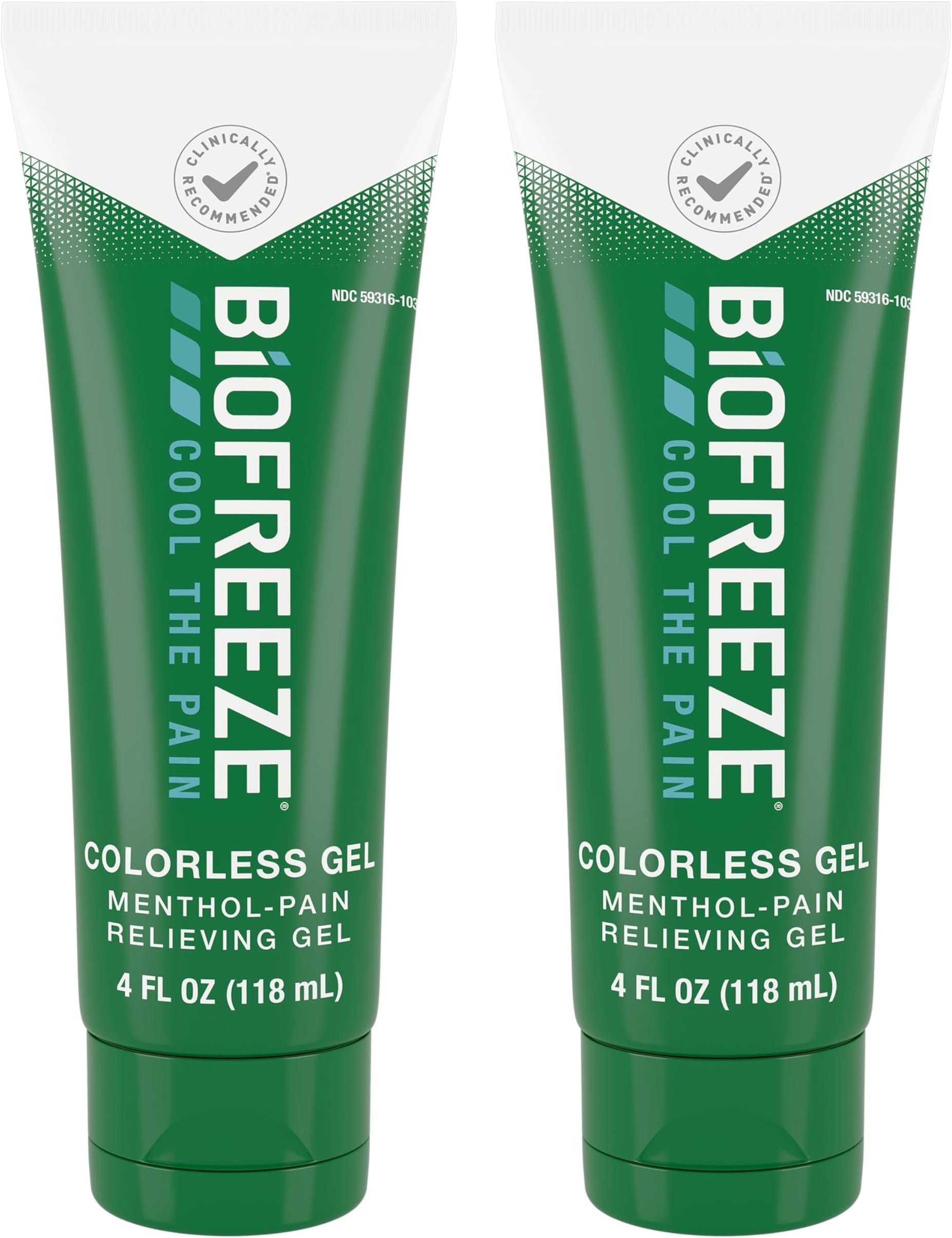 Biofreeze Menthol Pain Relieving Gel Colorless Gel 4 FL OZ Tube for Pain Relief Associated with Sore Muscles, Arthritis