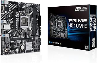 ASUS Prime H510M-E (LGA1200 for 11th & 10th Gen Processors) Micro ATX Motherboard with PCIe 4.0 M.2 Slot Intel 1 Gb Ethernet DisplayPort HDMI D-Sub USB 3.2 Type A SATA 6Gbps COM Header and RGB Header, Black