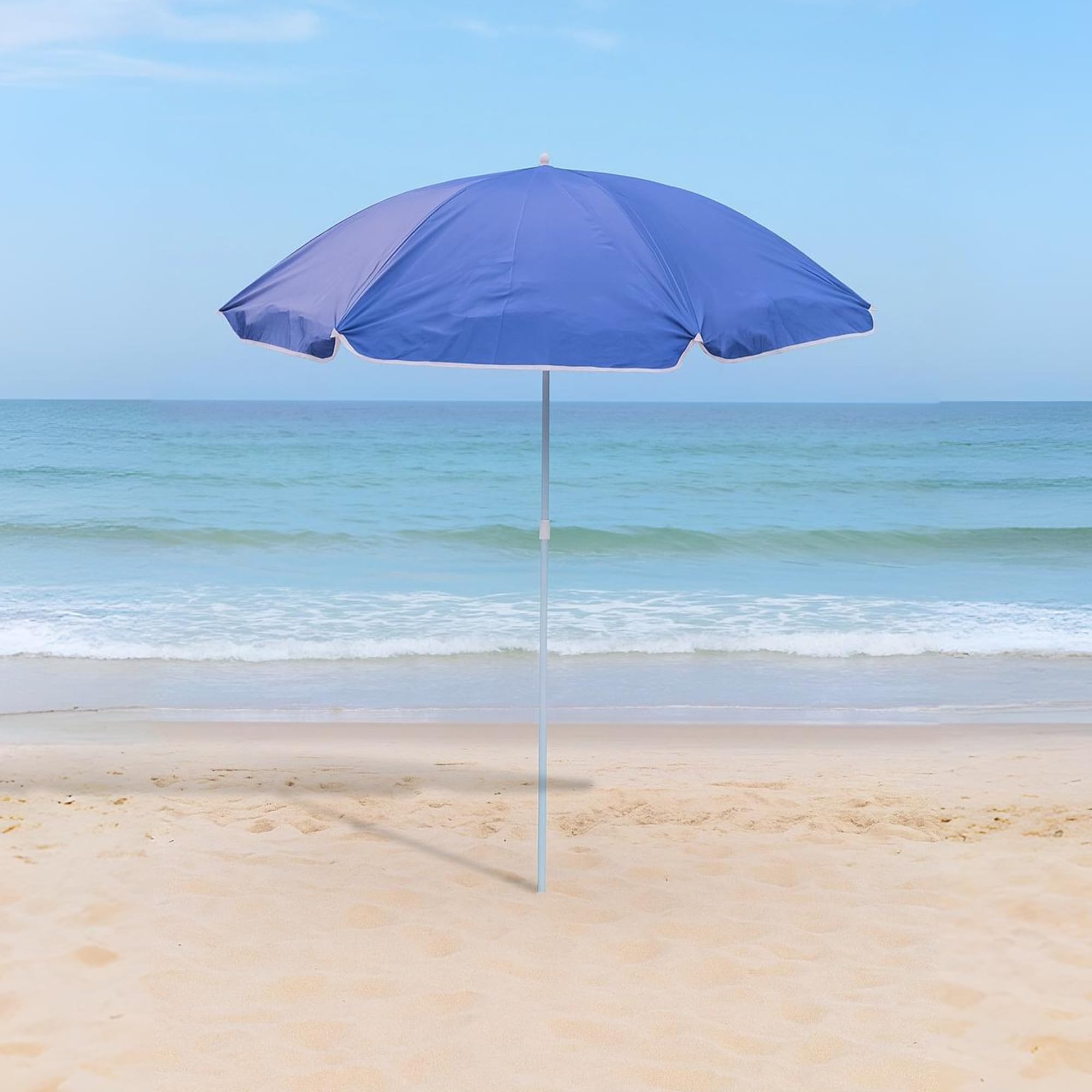 Amazon Brand - Umi SunSplash Beach Parasol | UV-Resistant Canopy, Tilt Adjustable, Lightweight & Foldable Sun Umbrella for Outdoor, Garden & Beach Use (Blue) - Image 5 thumbnail