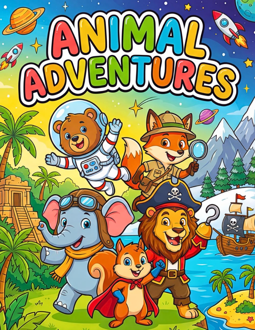 Animal adventures coloring book: children's animal coloring book