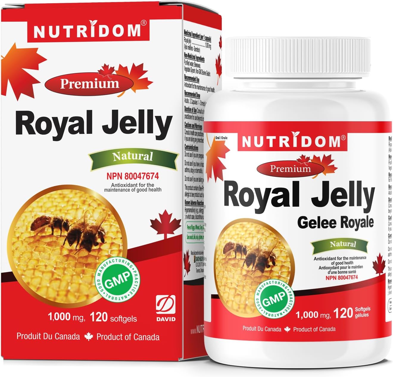 Nutridom Royal Jelly 1000mg, 120 softgels (One Bottle)