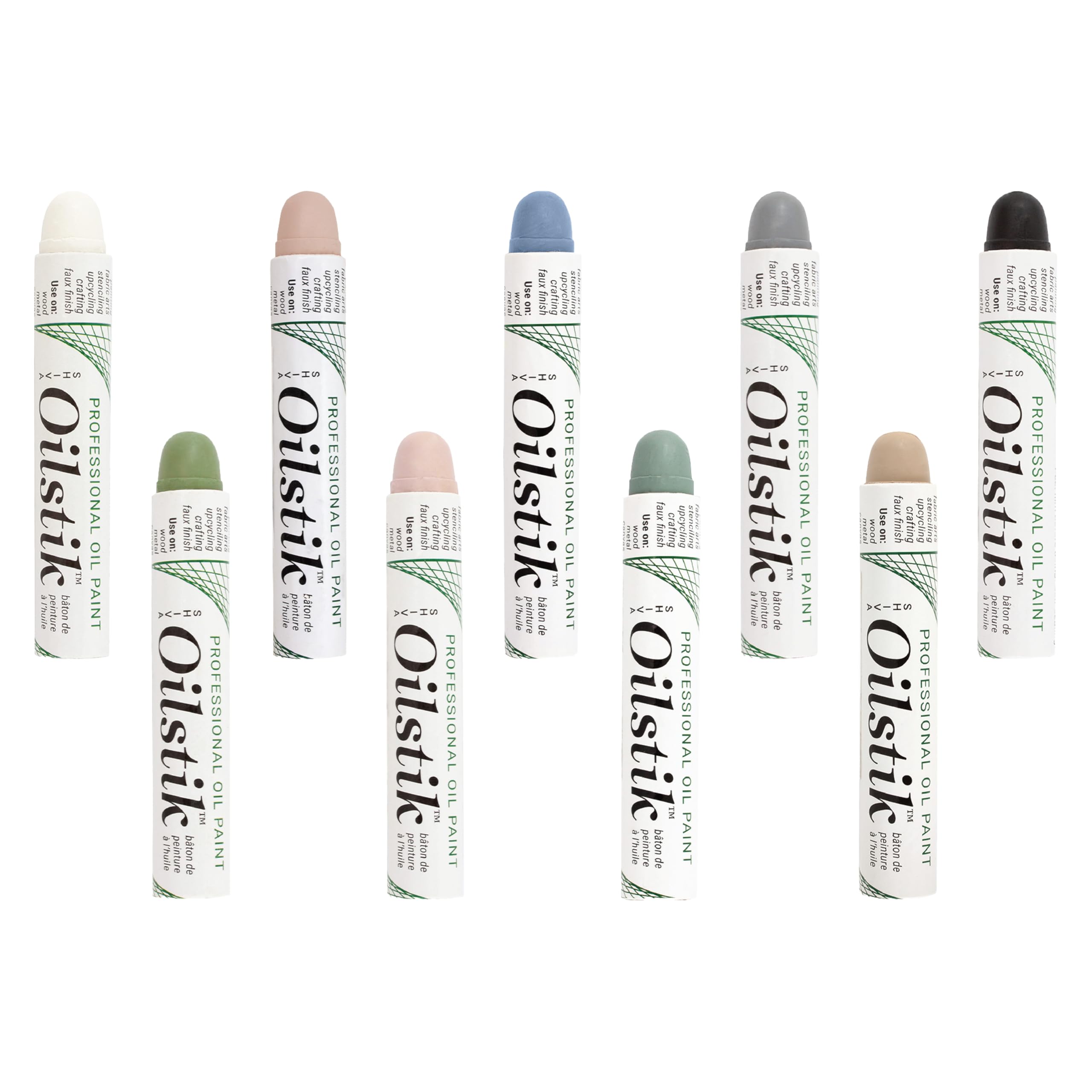 Jack Richeson Neutrals Shiva Oilstik Paintstick, Neutral Colors, Set Of 9