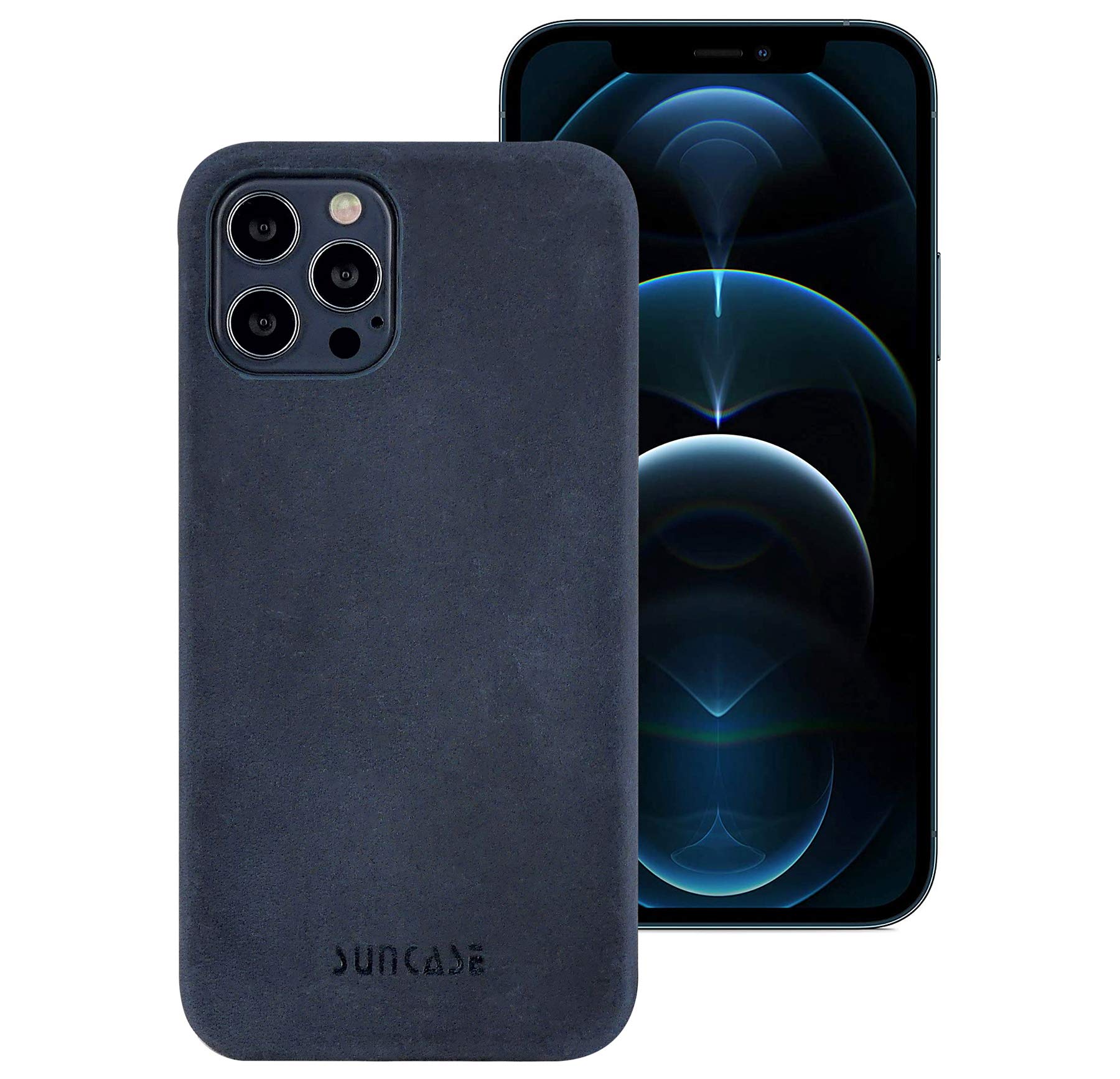 Étui en cuir véritable iPhone 12 Pro Max Suncase bleu galet premium - 8