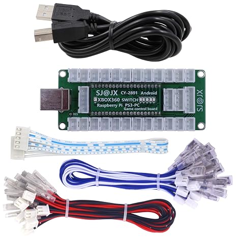 SJ@JX Game Controller Encoder DIY Arcade Joystick Button Gamepad Code Board for Xbox 360 Nintendo Switch Raspberry Pi PS3 PC Andriod