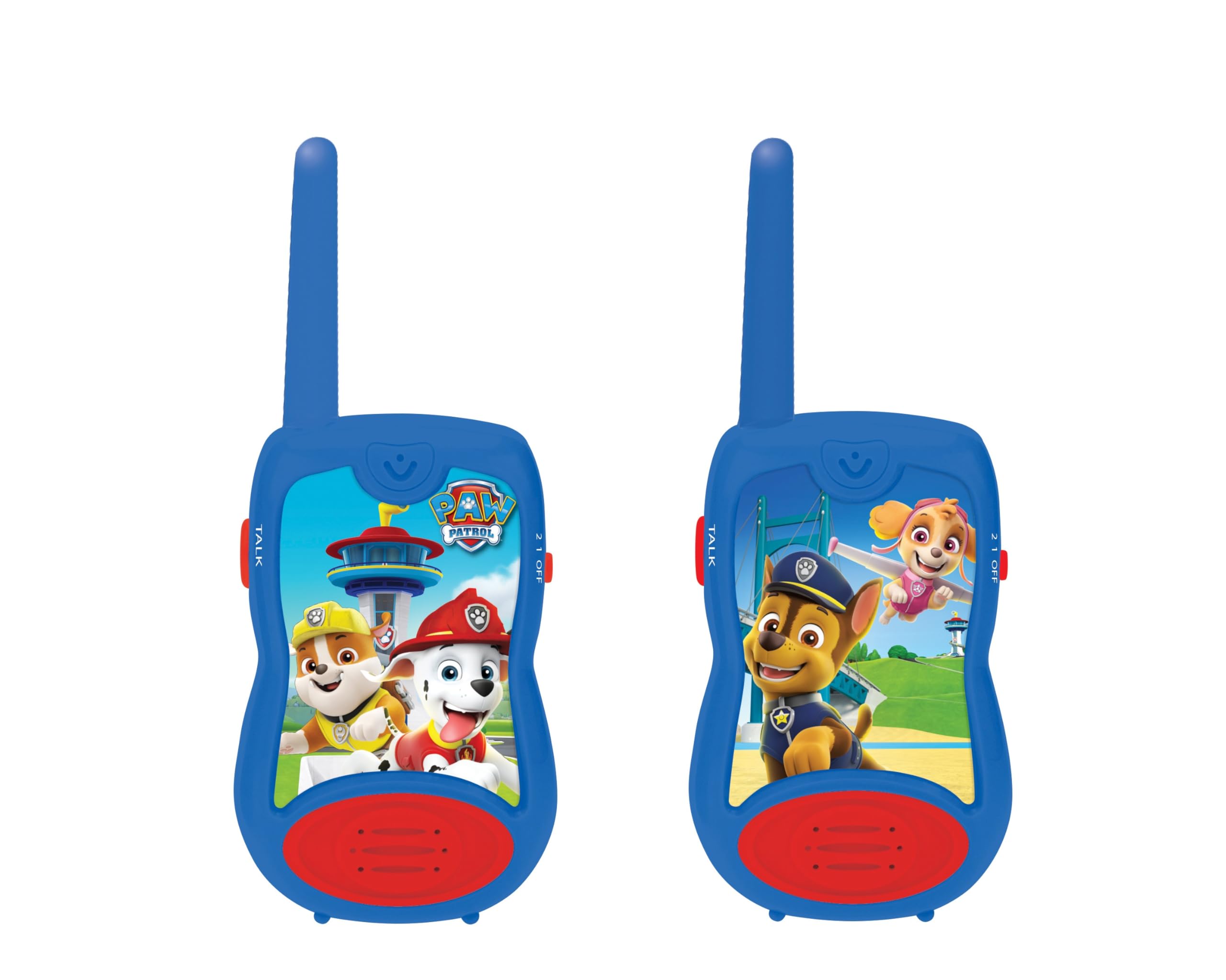 Lexibook Paw Patrol La Squadra dei Cuccioli Chase Walkie-Talkie, Clip da Cintura, 2 canali, Batteria, Blu/Rosso, TW12PALXB