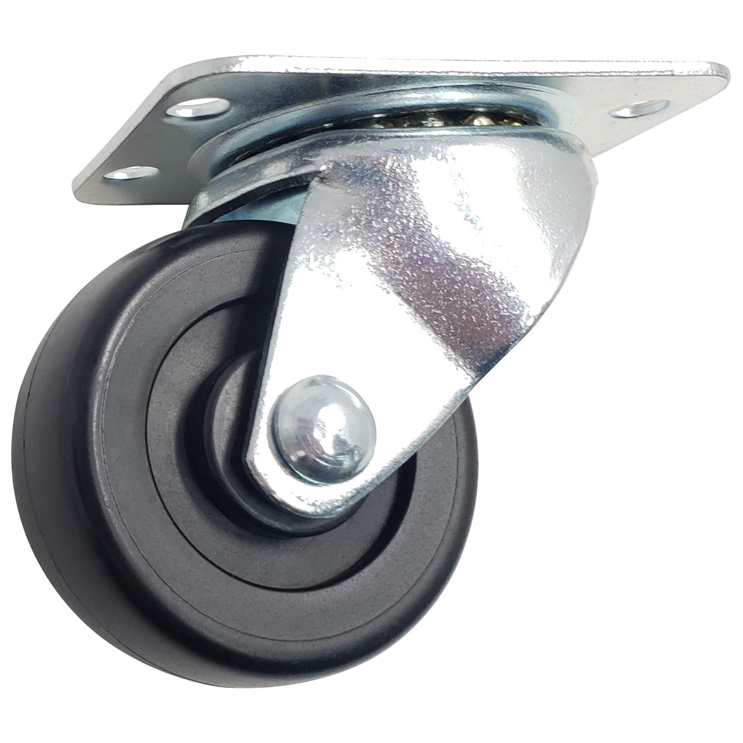ICON CASTER WHEELS 2 x 1 Non-Marking Solid Polyolefin (Light Duty Plastic) Caster Wheel, Swivel, Top Plate 1.87 x 2.56, Load Capacity 125 lbs. per Caster