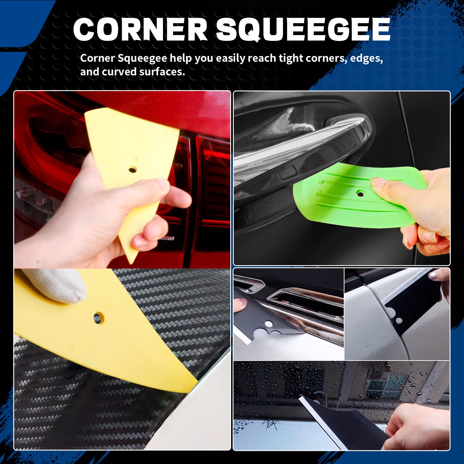 Arayker Car Wrap Tool Kit Vehicle Wrapping Tools Vinyl Wrap Applicator Tool Kit Window Tint Tools with Gloves & Vinyl Wrap Magnetic Holder for Car Wrapping, Window Tinting - 3