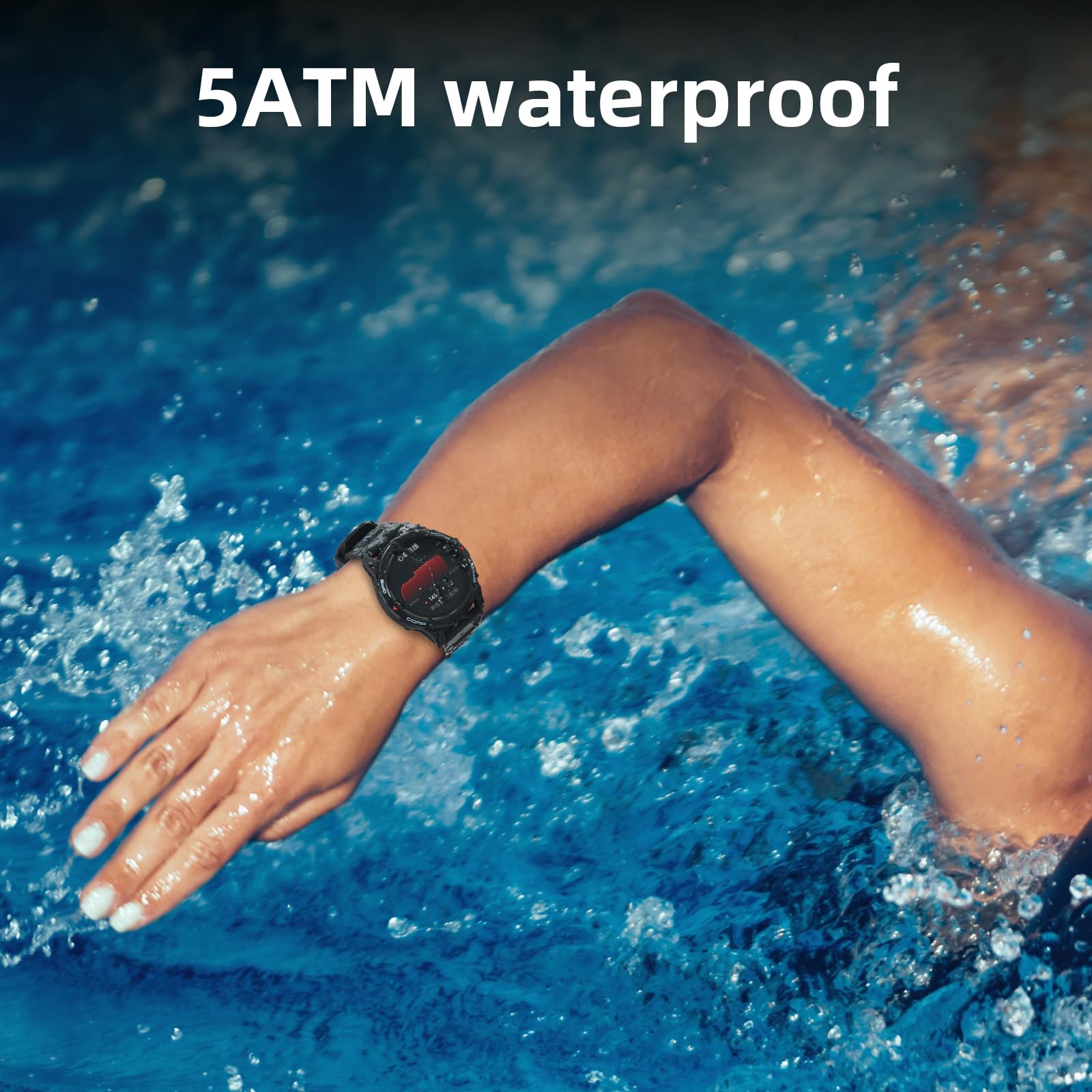 Mibro GS Active-Laufuhr GPS mit 1,3" AMOLED, Sportuhr 5ATM Wasserdicht 150+ Sportmodi, Smartwatch Damen Herren mit Herzfrequenz, Navigation, Radfahren Skifahren Schwimmen