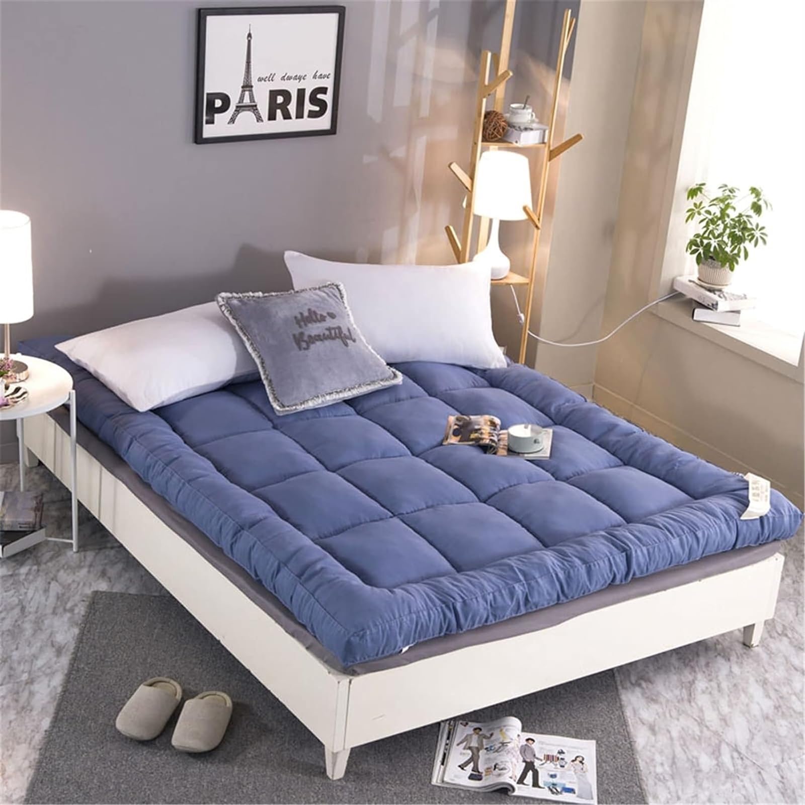 Colchón de futón de Suelo de Terciopelo de plumón, tamaño Completo King Queen, colchón de Suelo japonés, colchón de Tatami for Cama de Invitados, colchón for Dormir for Dormitorio de Estudiantes (Col
