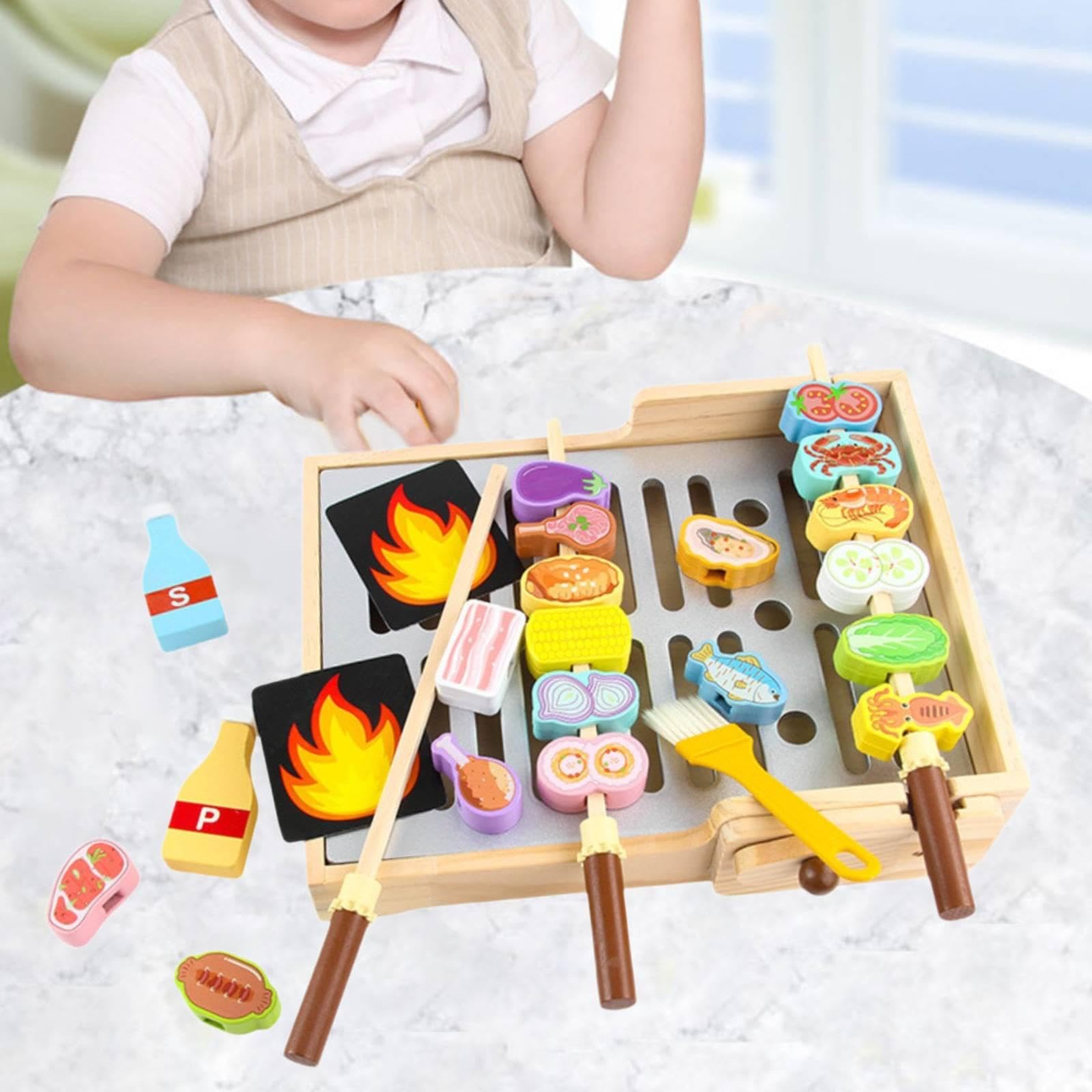 Set di Giocattoli per Barbecue, Accessori da Cucina Fantasiosi Ed Educativi, Giocattoli