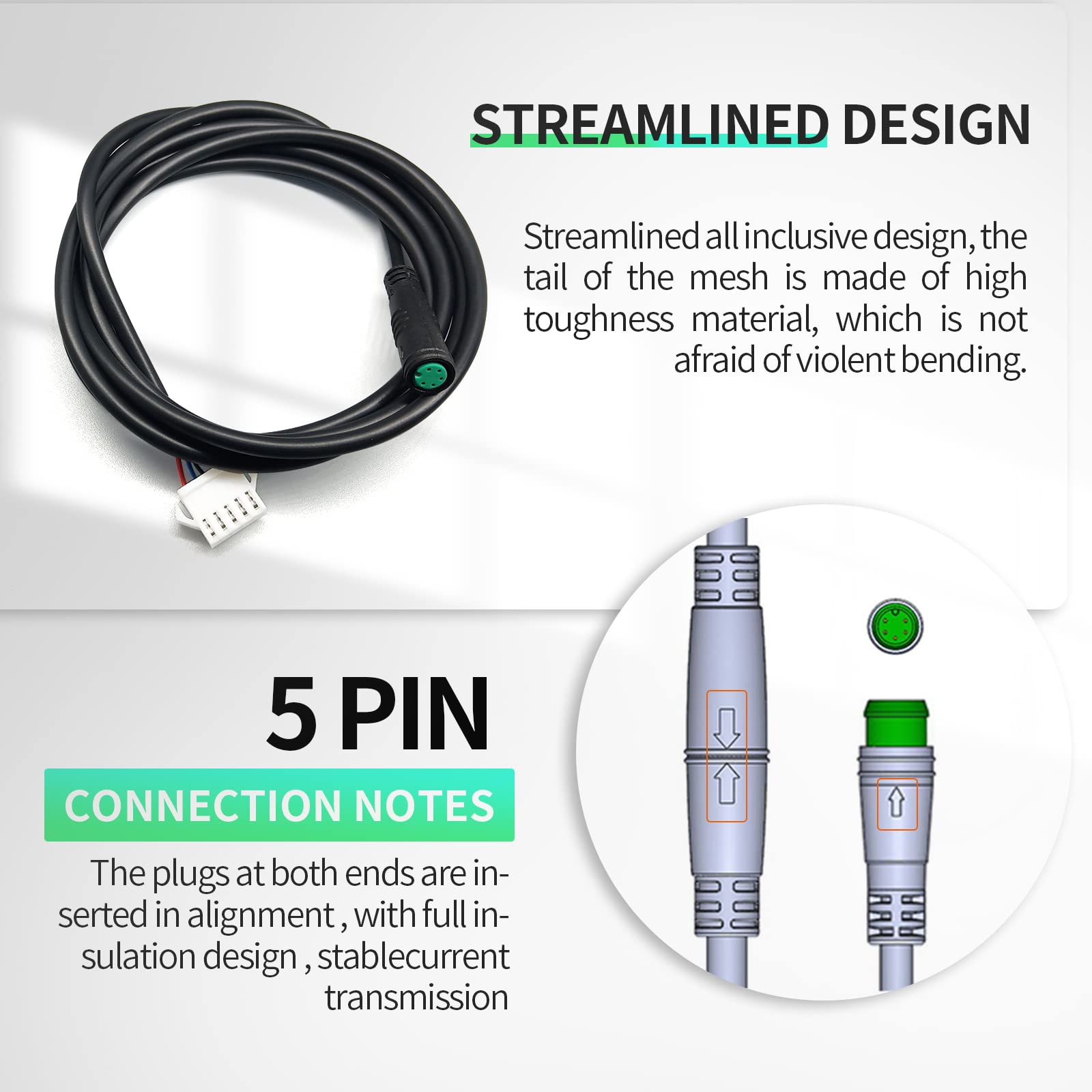 Ebike Display Connettore 5 Pin Femmina Cavo Impermeabile Connettore Connettore Linea Segnale Impermeabile Cavo Di Estensione - Foto 8
