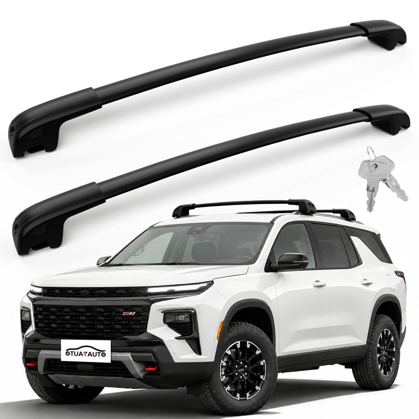 Photo 1 of OTUAYAUTO Lockable Roof Rack Cross Bars - Compatible with Chevnolet Traverse 2022-2026, Aluminum Heavy Duty Anti-Theft 220lbs Crossbars for Luggage Racks Bike Kayak Snowboard Cargo Bars Non-Corrosion
