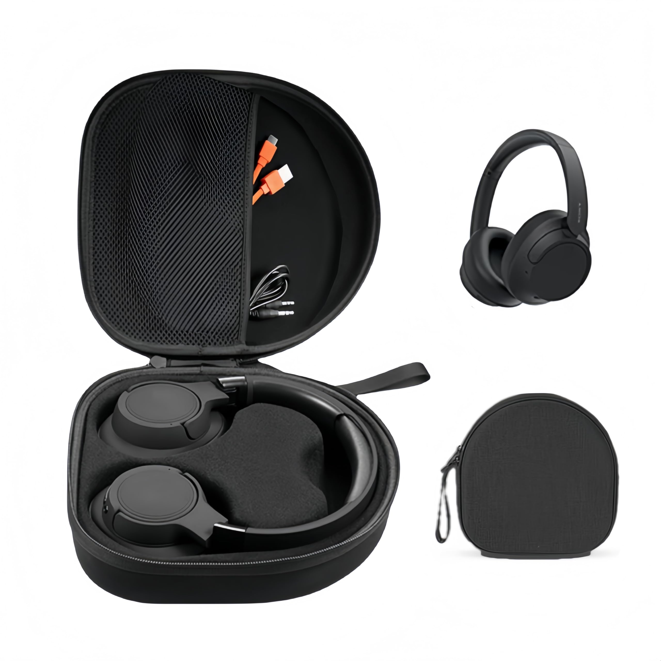 Compatible with Sony WH-CH720N/ WH-CH710N/ WH-CH520/ WH-CH510/ WH-1000XM5/ WH-1000XM4/ WHXB910N/ JBL Tume 720BT/ 520BT /Noise Cancelling Wireless Headphones Case Hard Case Travel Carrying Bag (black)