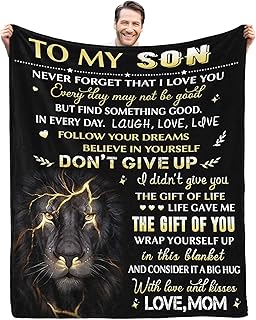 Son Gifts from Mom Blanket Gifts for Son from Mom Son Blanket from Mom to My Son Blanket from Mom Birthday Valentines Day Graduation for Son Him Boy Throw Bed Blanket 60
