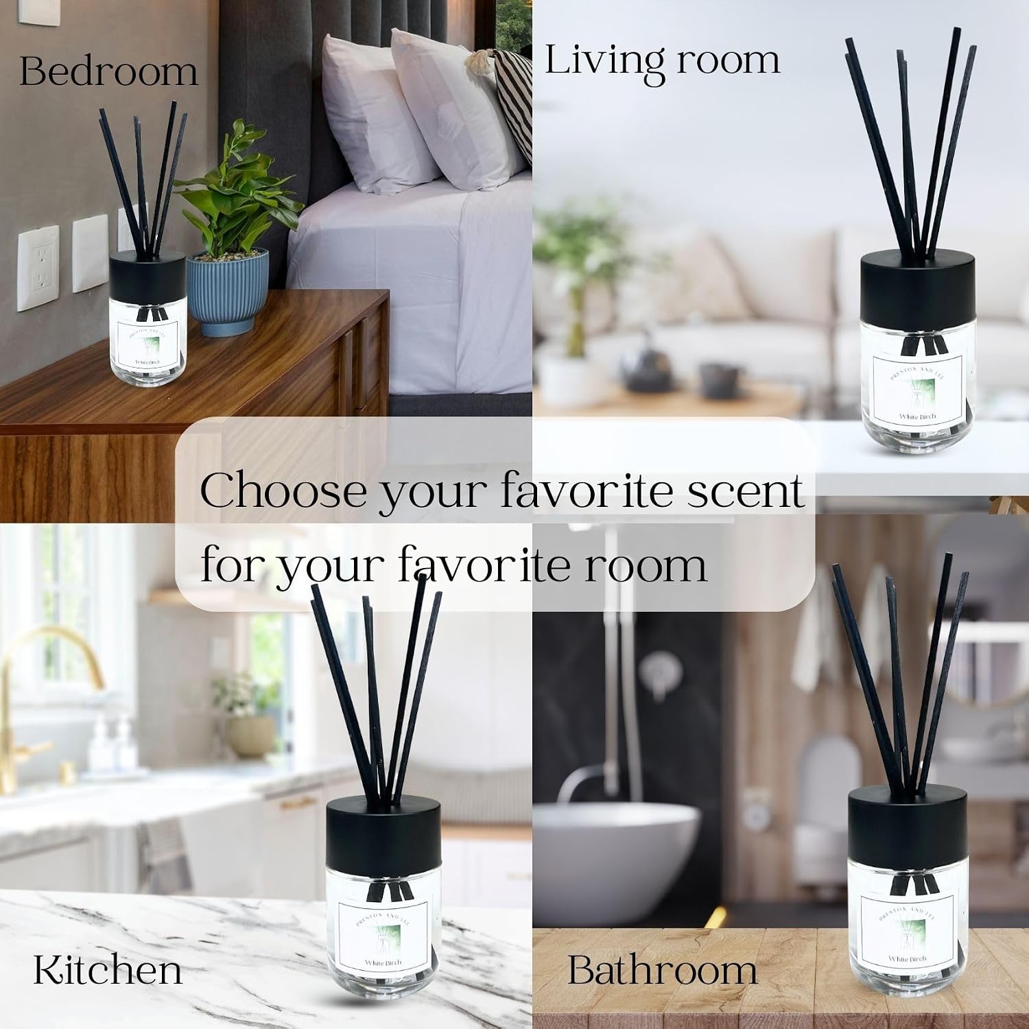Reed Diffuser Set | 100 ml (3.4 fl oz) White Birch Scent | Reed Diffuser Set | Aromatherapy Diffusers | Reed Diffuser Oil for Home and Spa Fragrance