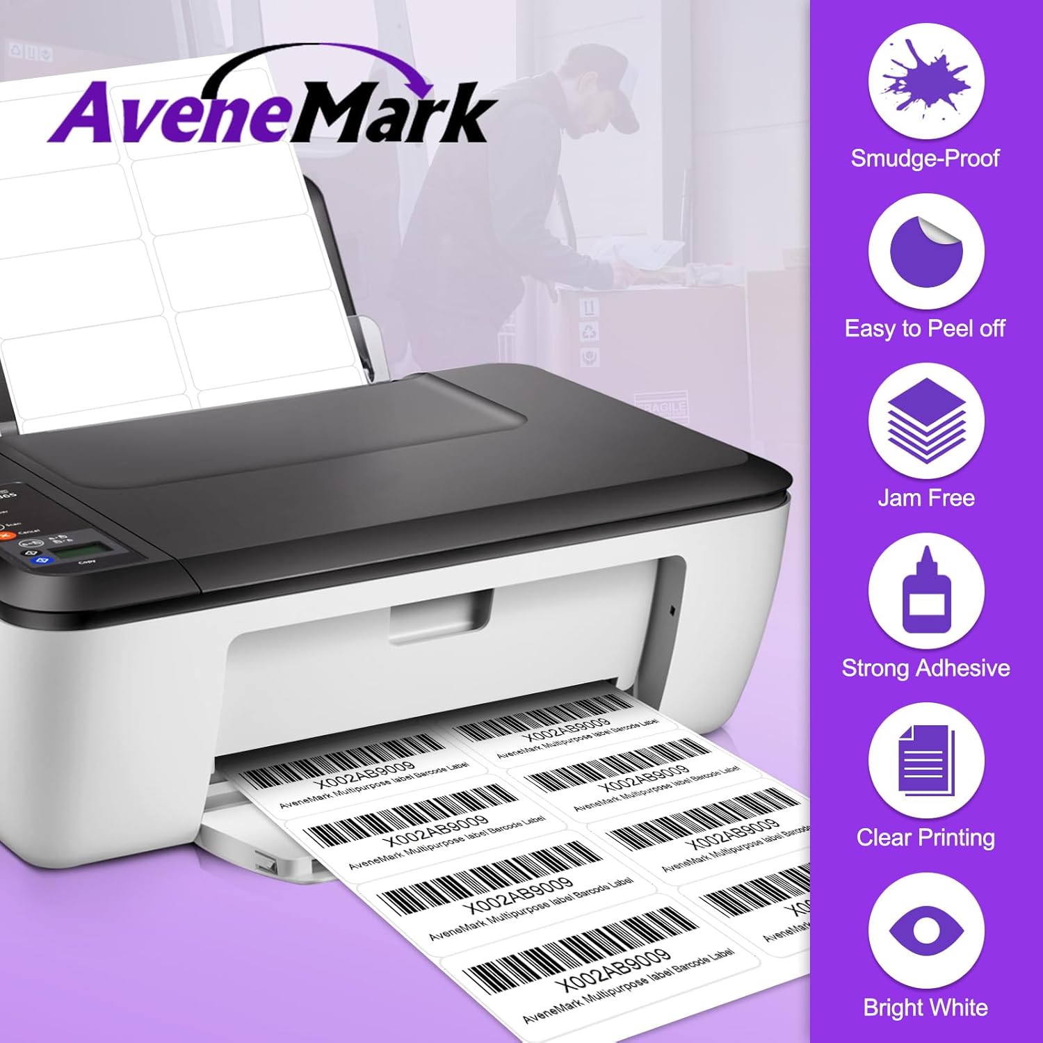 5000 Labels (500 Sheets) - 2" x 4" Shipping Address Labels - 10-Up Mailing Stickers for Laser/Inkjet Printers - 8.5" x 11" White Printer Labels - Multipurpose Address Papers