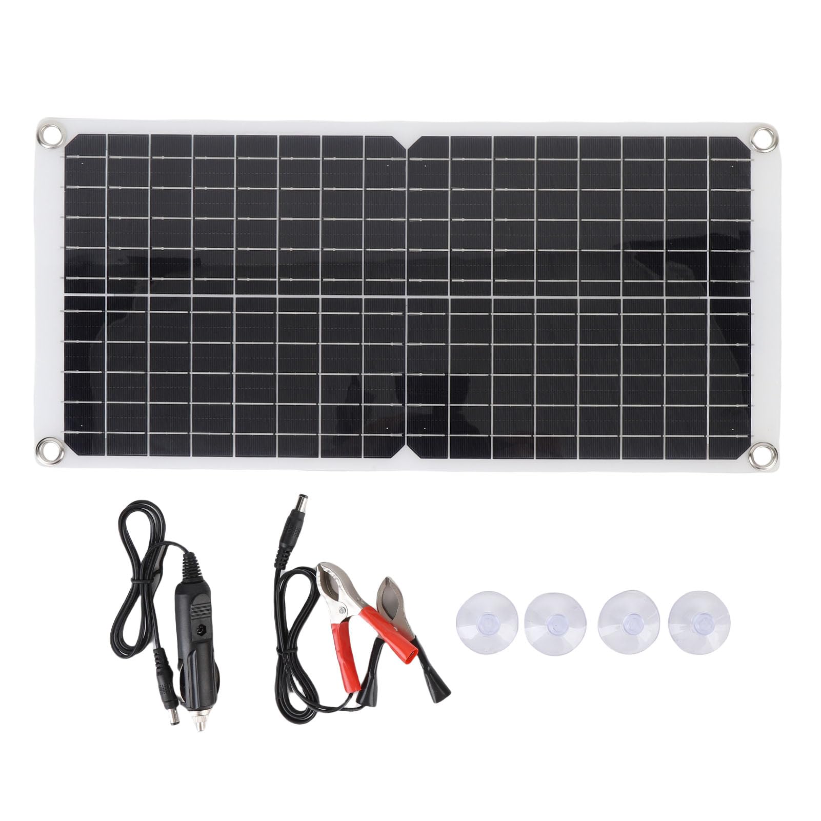 BRRNOO Pannello Solare Monocristallino Flessibile 17W, Kit con Porta USB,