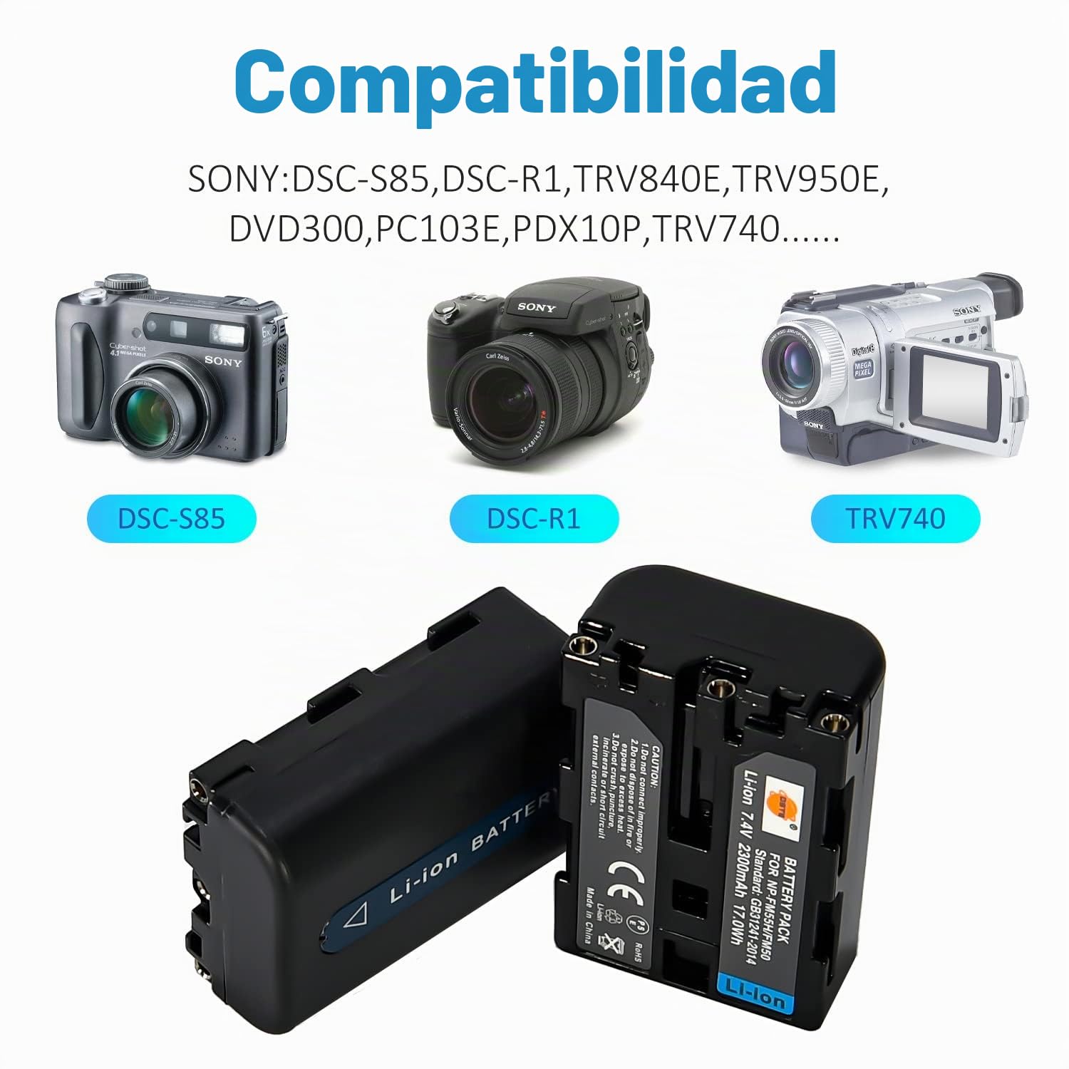 DSTE 2PCS NP-FM50 NP-FM30 Batería y Cargador para Sony NP-FM30, CCD-TRV126, CCD-TRV128, CCD-TRV138, CCD-TRV208, CCD-TRV218, CCD-TRV228, CCD-TRV238