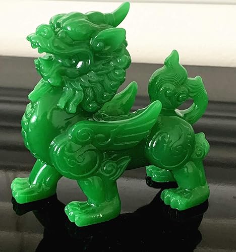 Miniatura 3 de Betterdecor Feng Shui Jade Color Verde Pi YaoPi XiuBi Xie Estatua Estatua Regalo para la Riqueza