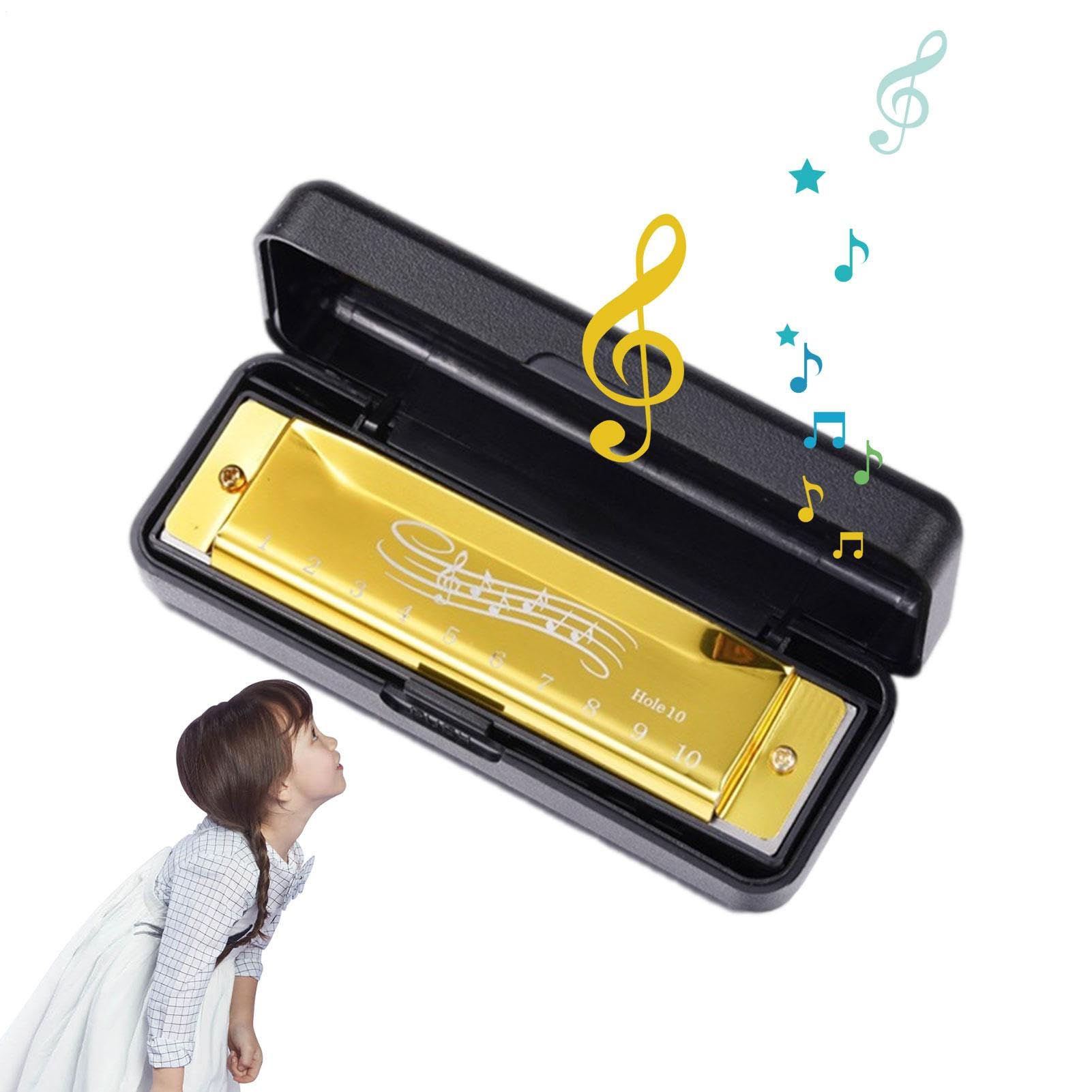 Armonica per bambini | Arpa per armonica a bocca - Strumento musicale a 10 | buche e 20 toni per bambini, adulti, principianti, professionisti, insegnamento della infanzia