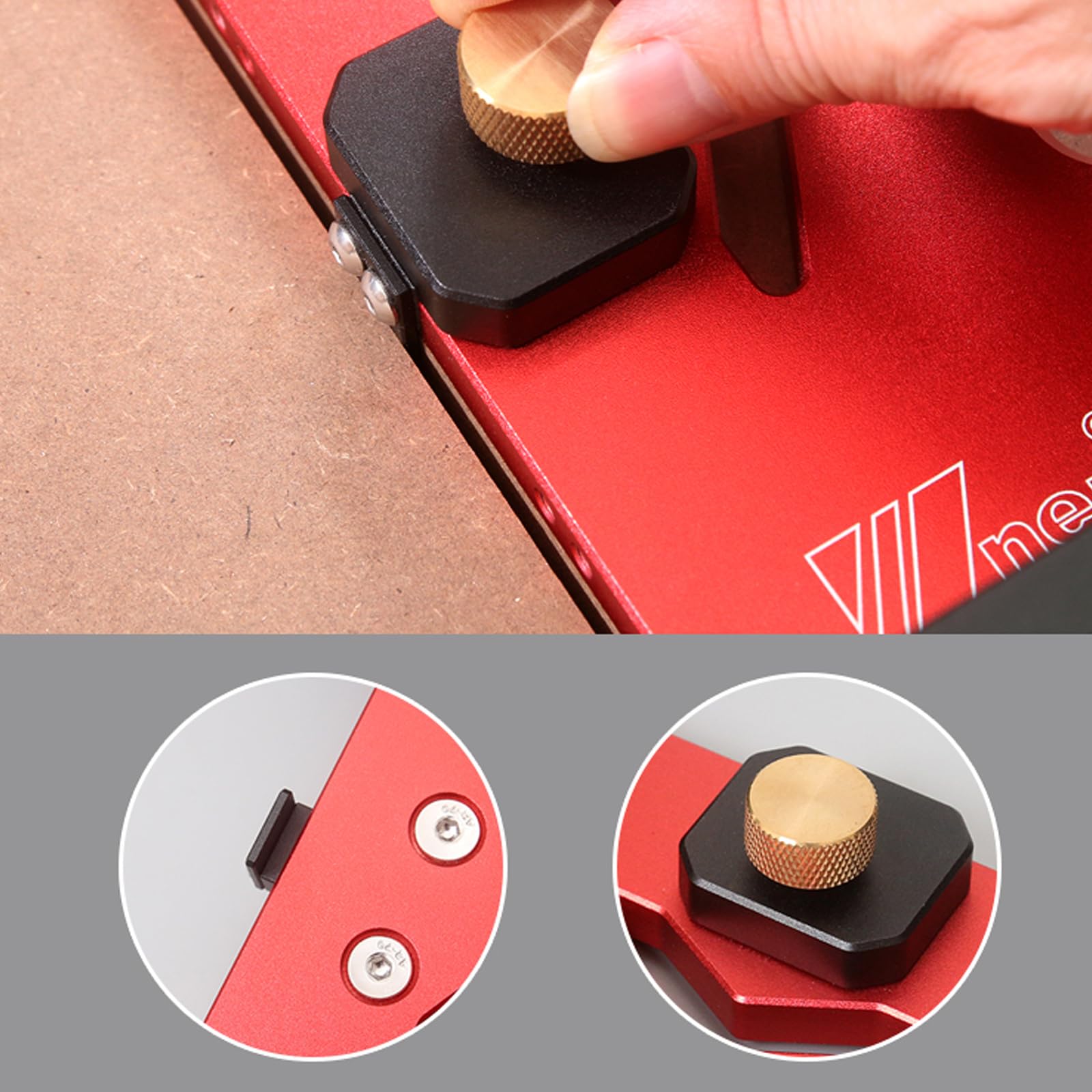 Accesorios de observación de con obstrucción ajustable y medida de marcado para un corte preciso de madera de 90 grados Dispositivo de calibración de observación de resistencia
