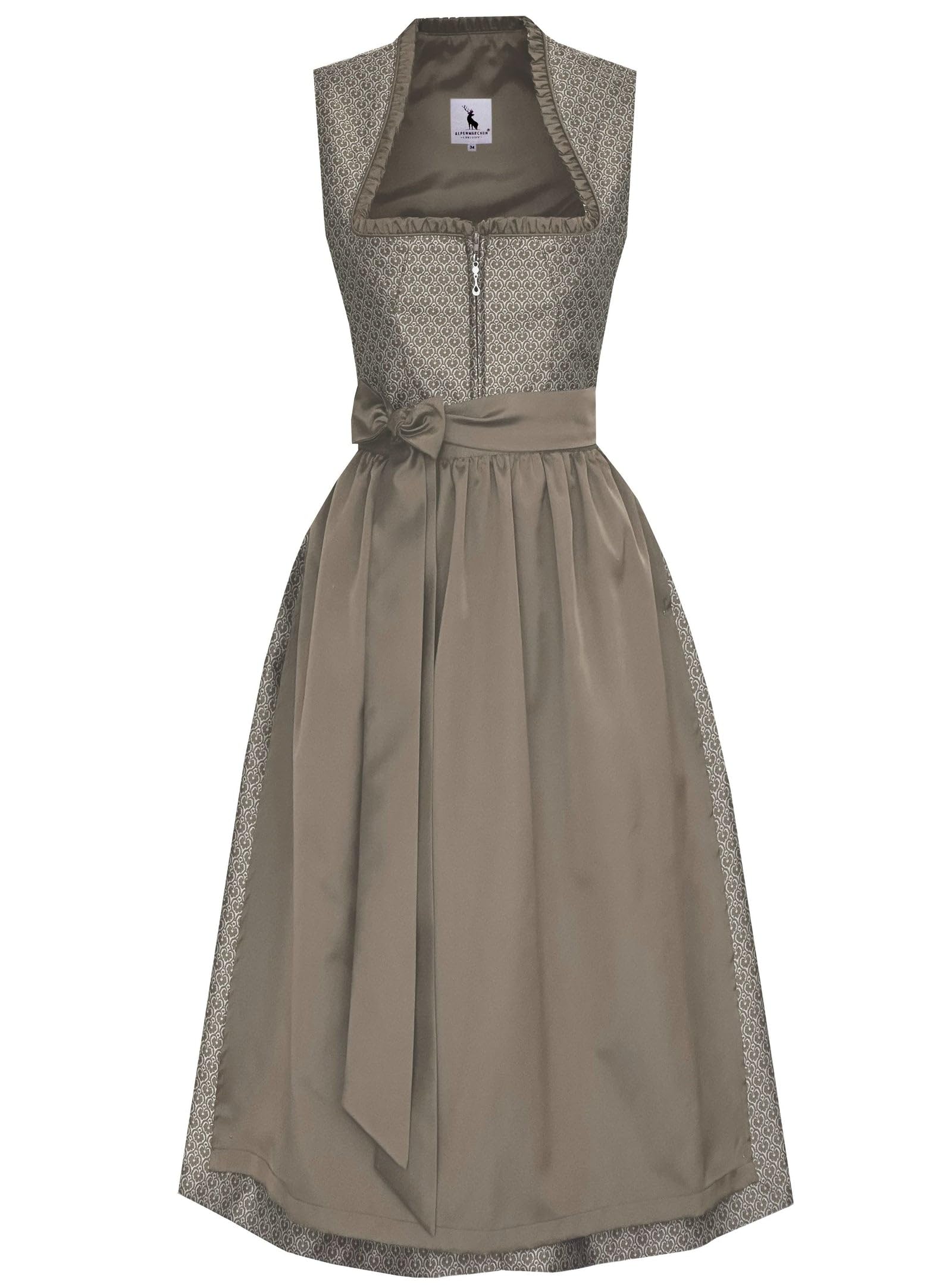 Alpenmärchen Langes Dirndl Avelina aus Exklusiver Kollektion inkl. Schürze Gr.36-56 - ALM1048