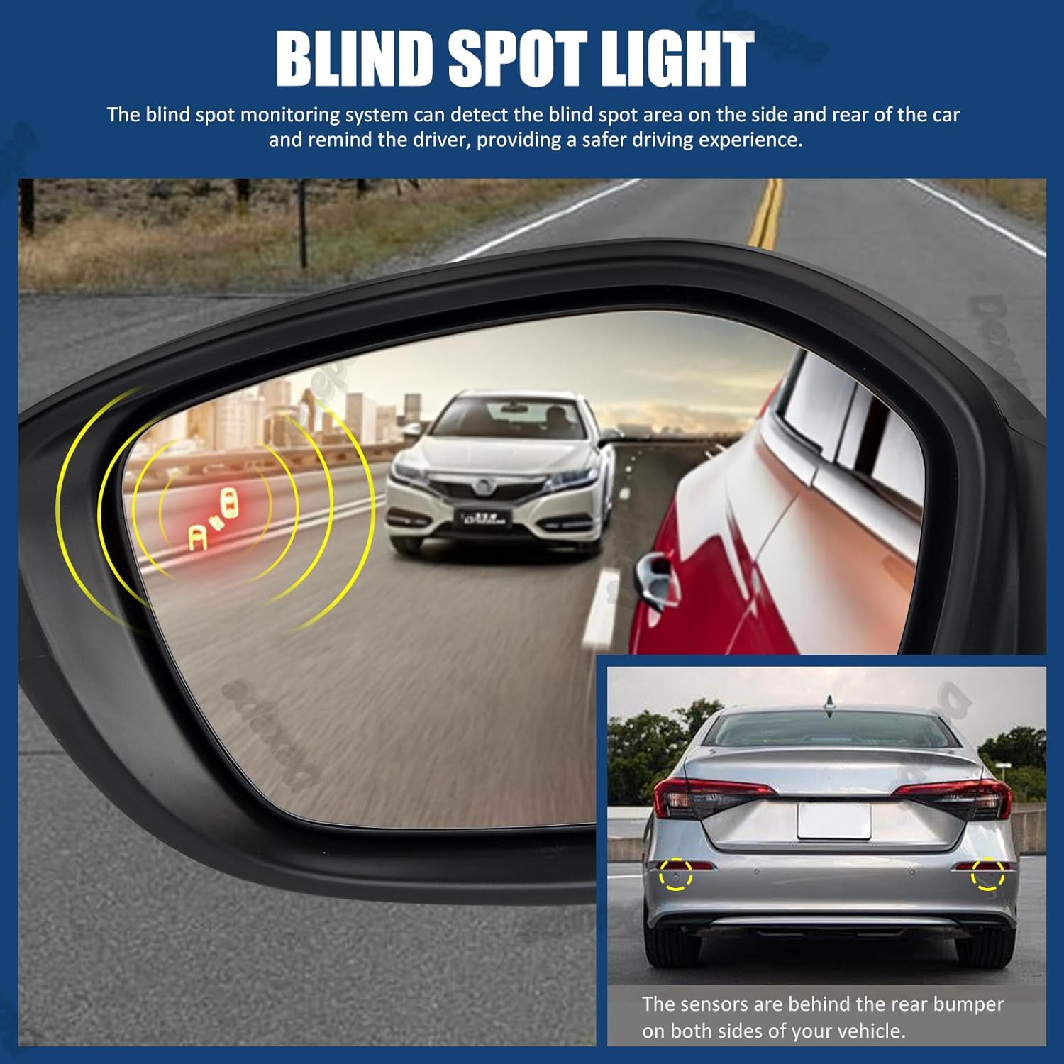 Driver Side Mirror Assembly Compatible with Honda Civic 2022-2025 Heated with Blind Spot Monitor, Power Adjustable Glass Replace 76258T20A21 HO1320351 (7Pin Left)