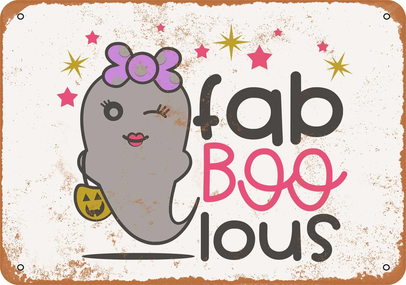 Miaomansenstore Metal Sign - Fab Boo Lous - Vintage Look Home Decor