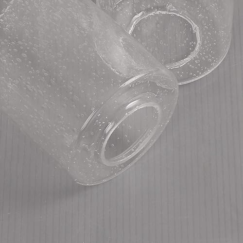 Miniatura 6 de Paquete de 2 pantallas cilíndricas de vidrio transparente para lámpara de araña, lámpara de pared de repuesto para lámpara de araña colgante,