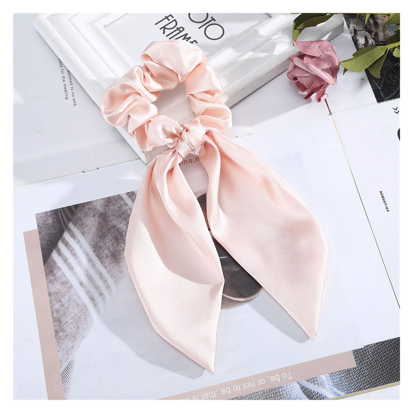 ACiyD Haargummis Elastische Satin-Haargummis für Frauen Schleifen-Haarseil Mädchen Pferdeschwanz-Haargummis Gummibänder Süßes Haar-Accessoires (Color : 0366I 26CM) (0366f 26cm)