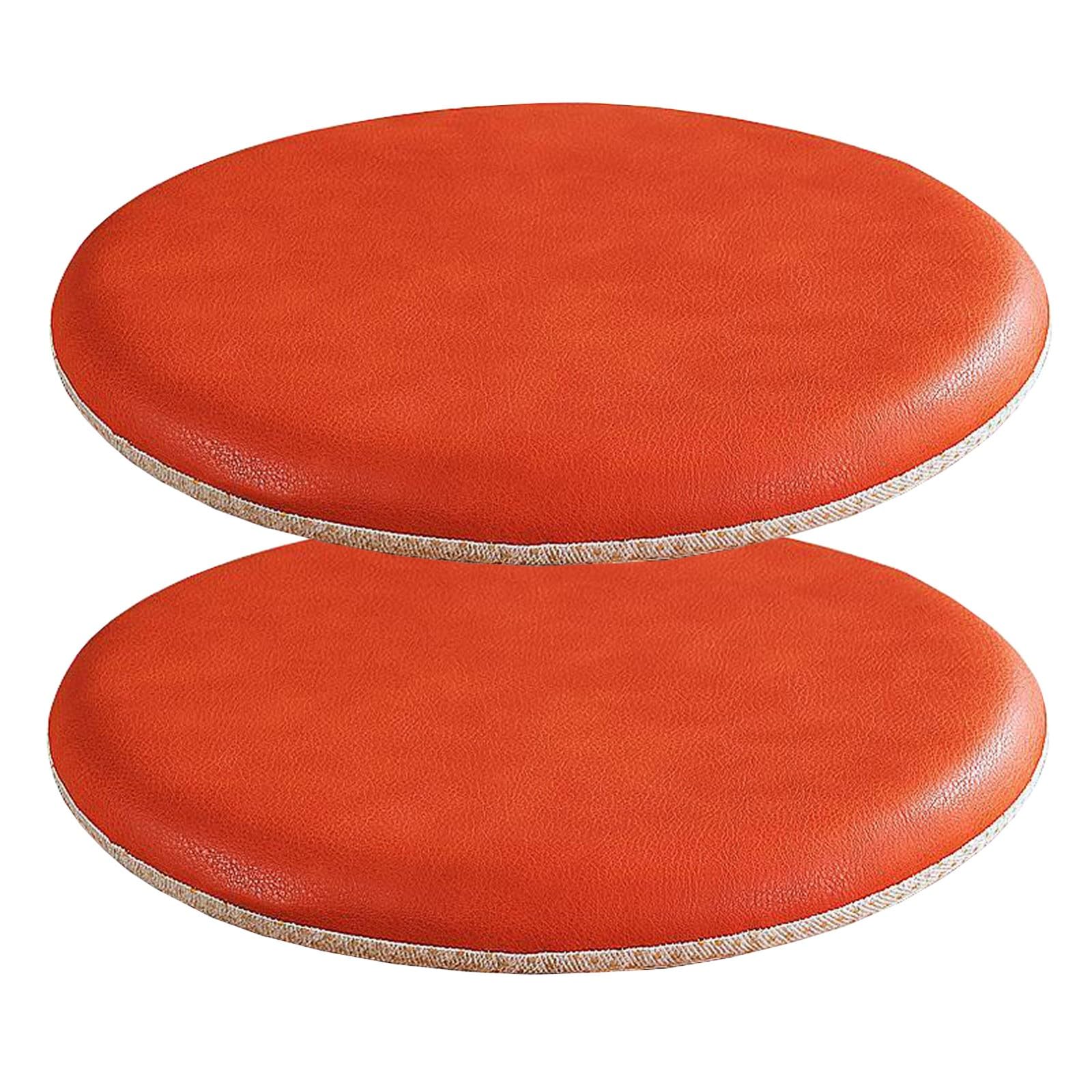 Set mit 2 rutschfesten runden Lederkissen, 4 cm dick, Bistrohocker-Pads, ideal für Büro, Wohnzimmer, Küche, Esszimmer, 35 cm Durchmesser
