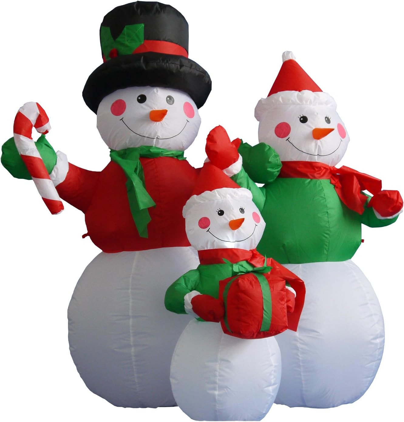 4 FT Lighted Christmas Inflatable Snowman Family – Outdoor Indoor Holiday Decoration with Built-in LED Lights Self-Inflating Blower Weather-Resistant Blow-Up Yard Display for Home Lawn Family Decor