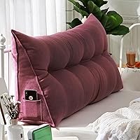 Vista 17 de Almohada triangular para cabecero, lavable, almohada de cuña grande, soporte de posicionamiento del respaldo, almohadas de lectura para dormitorio