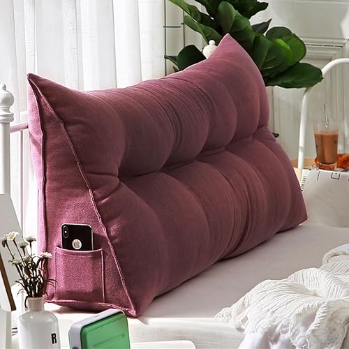 Miniatura 17 de Almohada triangular para cabecero, almohada de cuña grande lavable para el cuerpo, soporte de posicionamiento del respaldo, almohadas de lectura