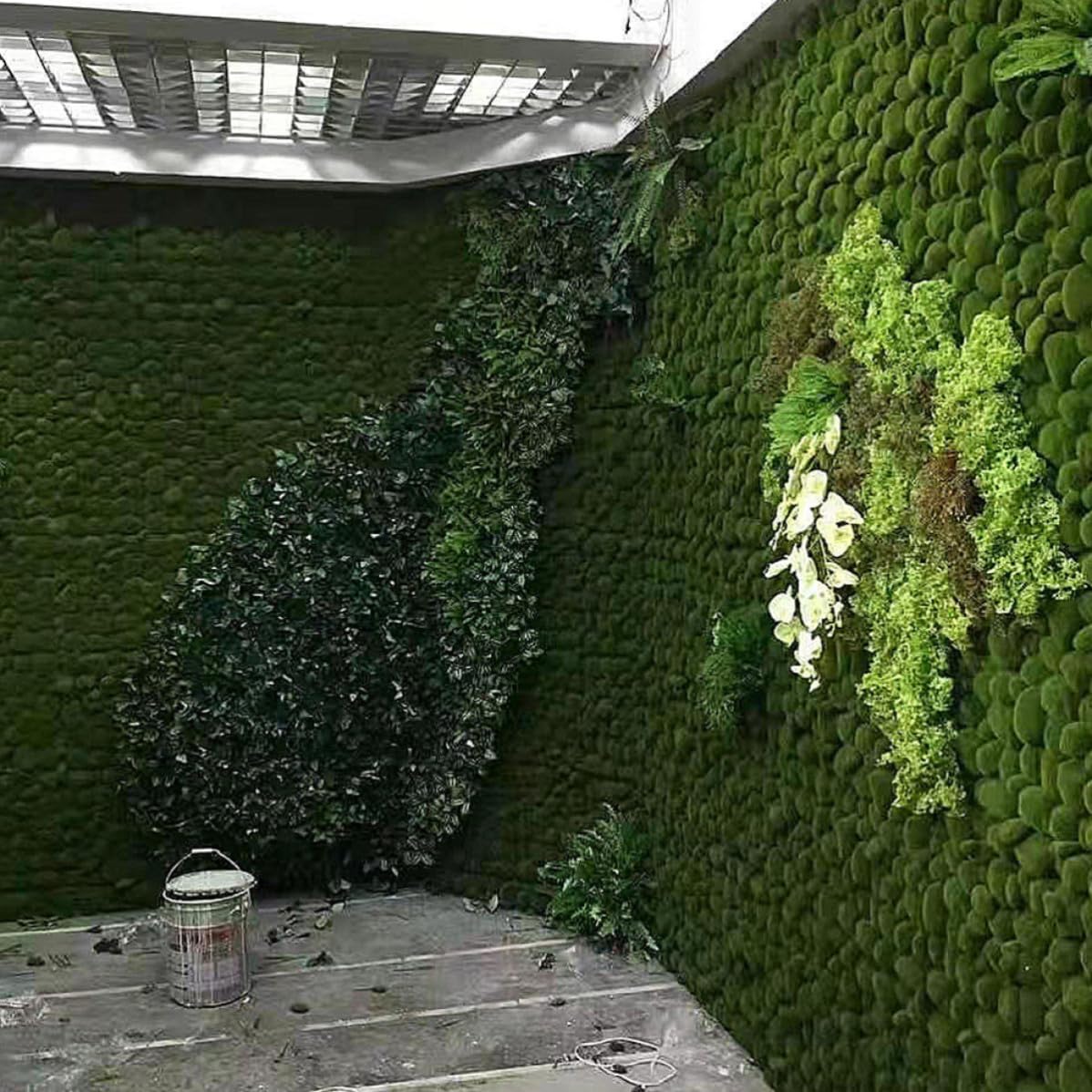 ULTECHNOVO Künstliches Moosdeko aus Baumwolle und Seidenbaumwolle Leichter Simulierter Moosrasen für Selbstgemacht Mikroszenen und Terrarien Grüne Gartendekoration