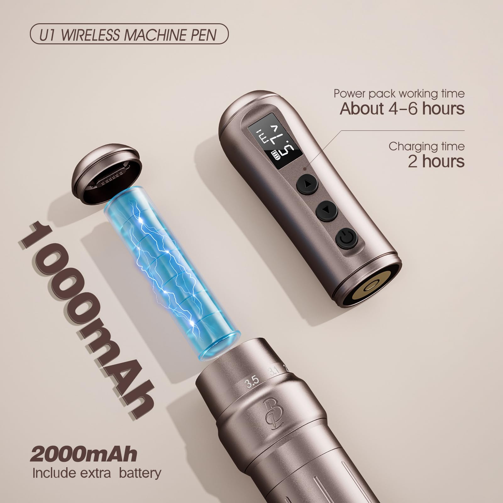 Biomaser U1 Wireless Semi Permanente Trucco Macchina 6 Tempi Regolabili