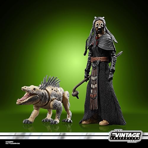 Miniatura 3 de Star Wars The Vintage Collection, Tusken Warrior & Massiff, paquete de 2 figuras de 3.7 in, El libro de Boba Fett
