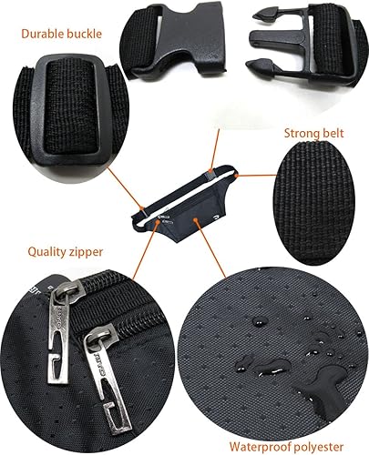 Miniatura 3 de Bolsa de cintura ultrafino con ranuras cvisualización para tarjeta de crédito para deportes aire libre correr caminar viajes