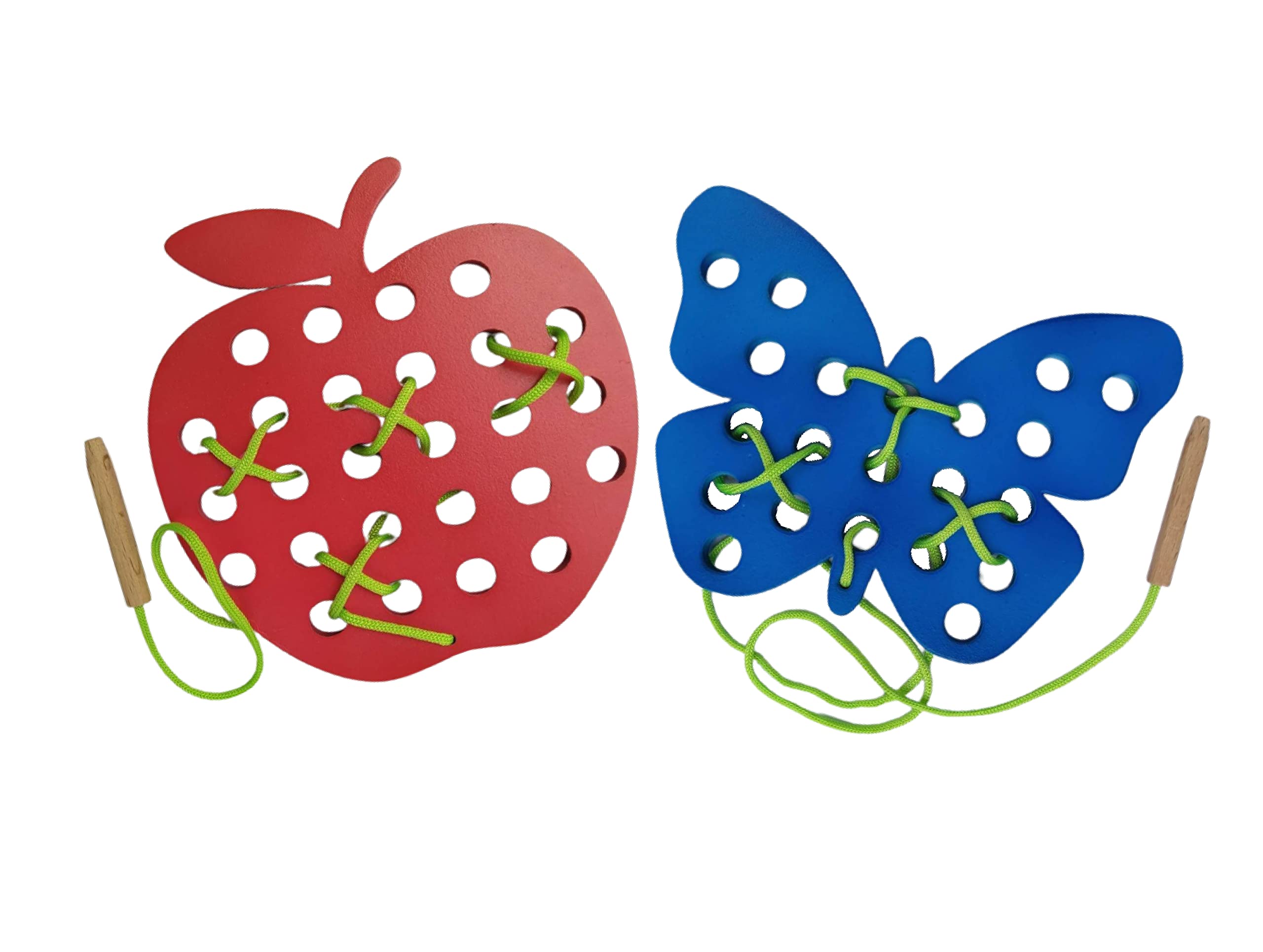 GYANOTOY Wooden Lacing Toy Set - Develop Fine Motor Skills with Apple and Butterfly Shapes - Fun and Educational Toy for Kids (B0BMXVM8RX) Amazon Price History, Amazon Price Tracker