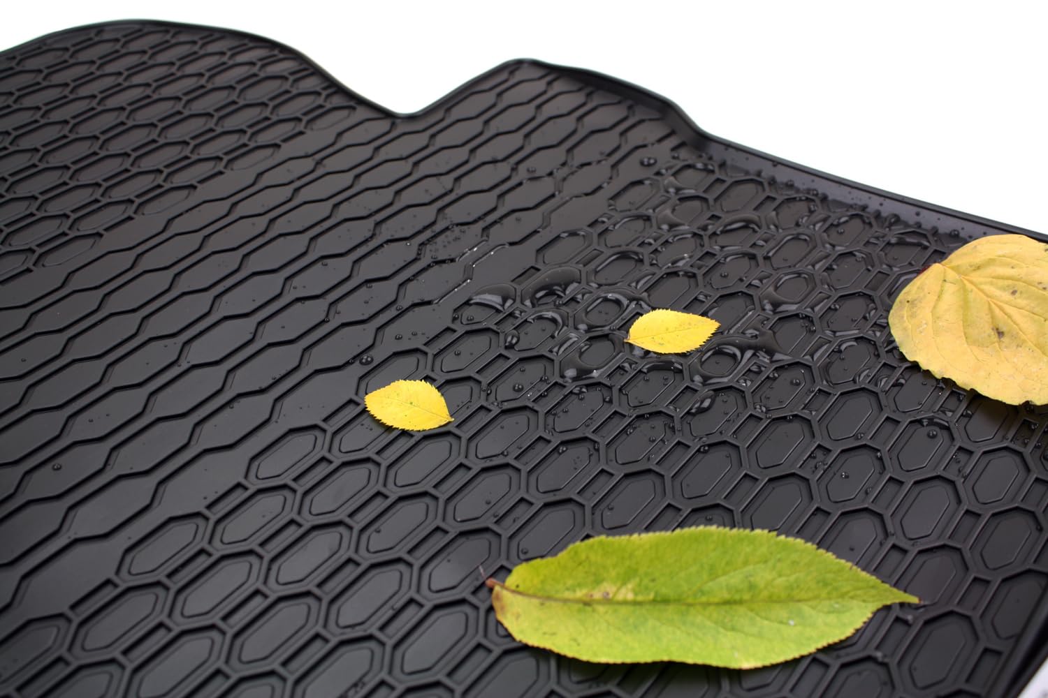 kfzpremiumteile24 tappetini in gomma zerbini di qualità in nero 4x pezzi anteriore e posteriore per qualsiasi tempo | Tappetini per auto di qualità premium su misura con design a nido d’ape resistenti alle intemperie set da 4 pezzi antiscivolo