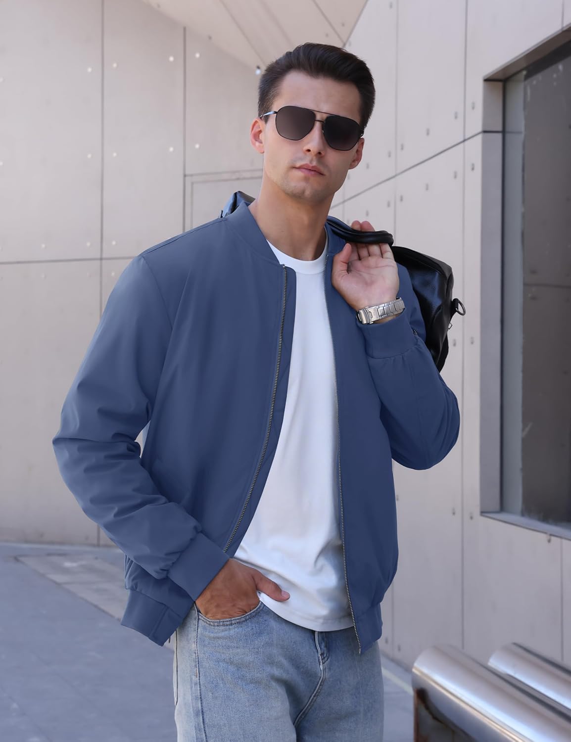 TACVASEN Men's Bomber Jackets Thermal Quilted Jacket Water Resistant Warm Winter Coats