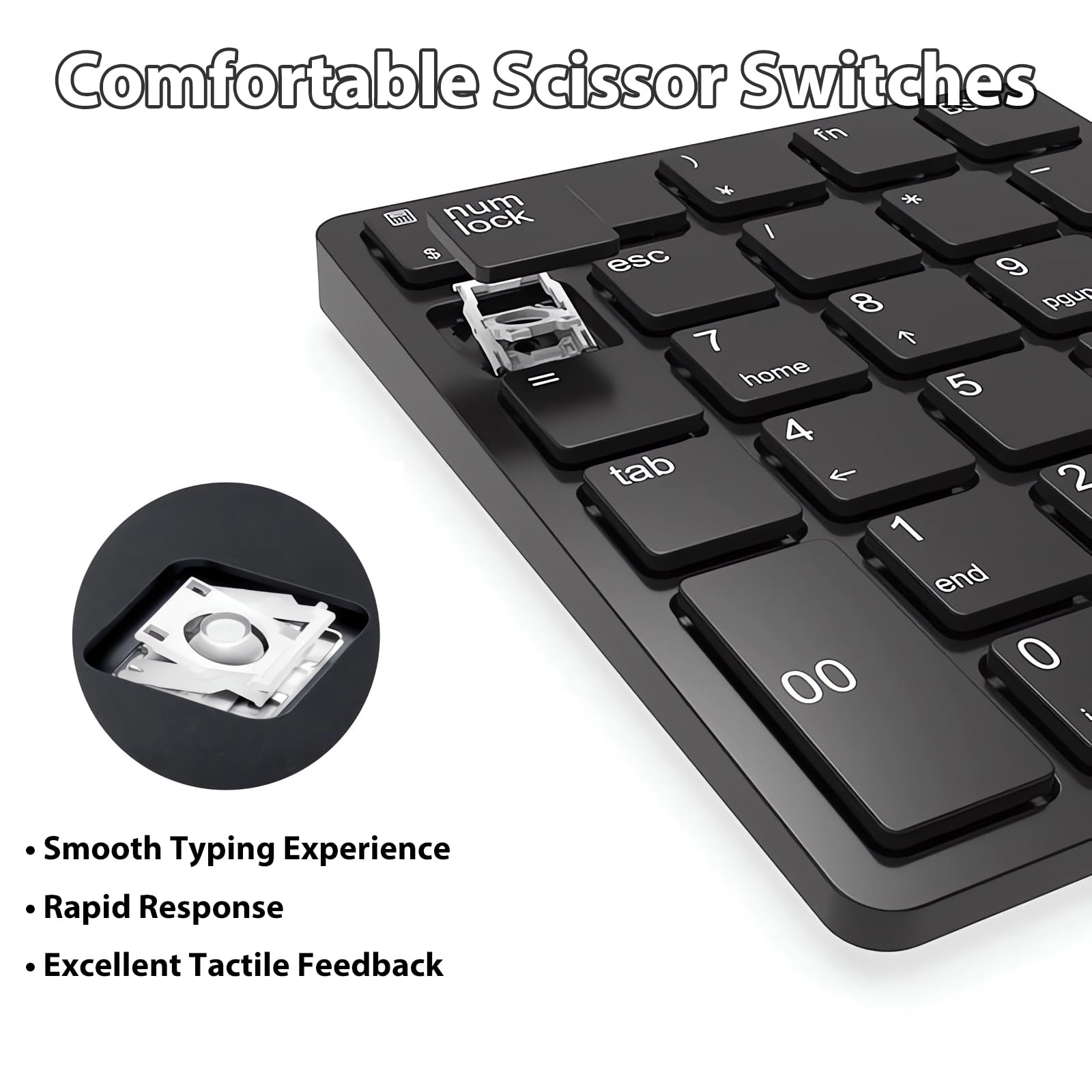 Teclado numérico con cable de 26 teclas con llave de calculadora y símbolos de moneda financiera, mini teclado numérico portátil para Windows, PC, computadora, portátil, computadora portátil