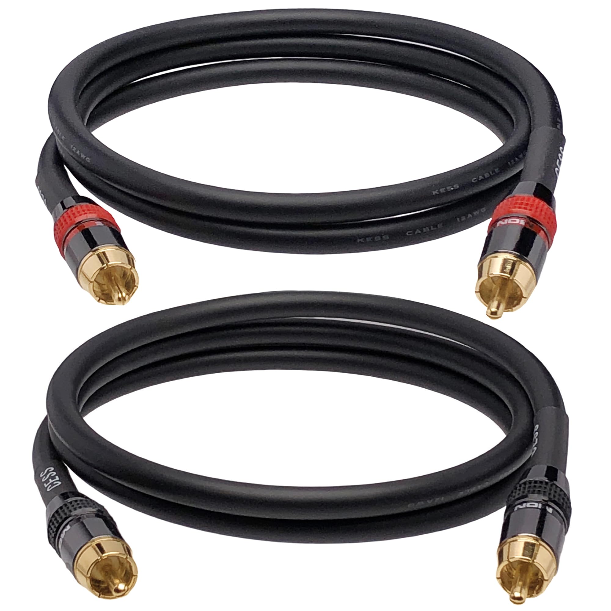 CESS-163-3f Heavy Duty 12 Gauge Premium RCA Audio Patch Cable (3 Feet)