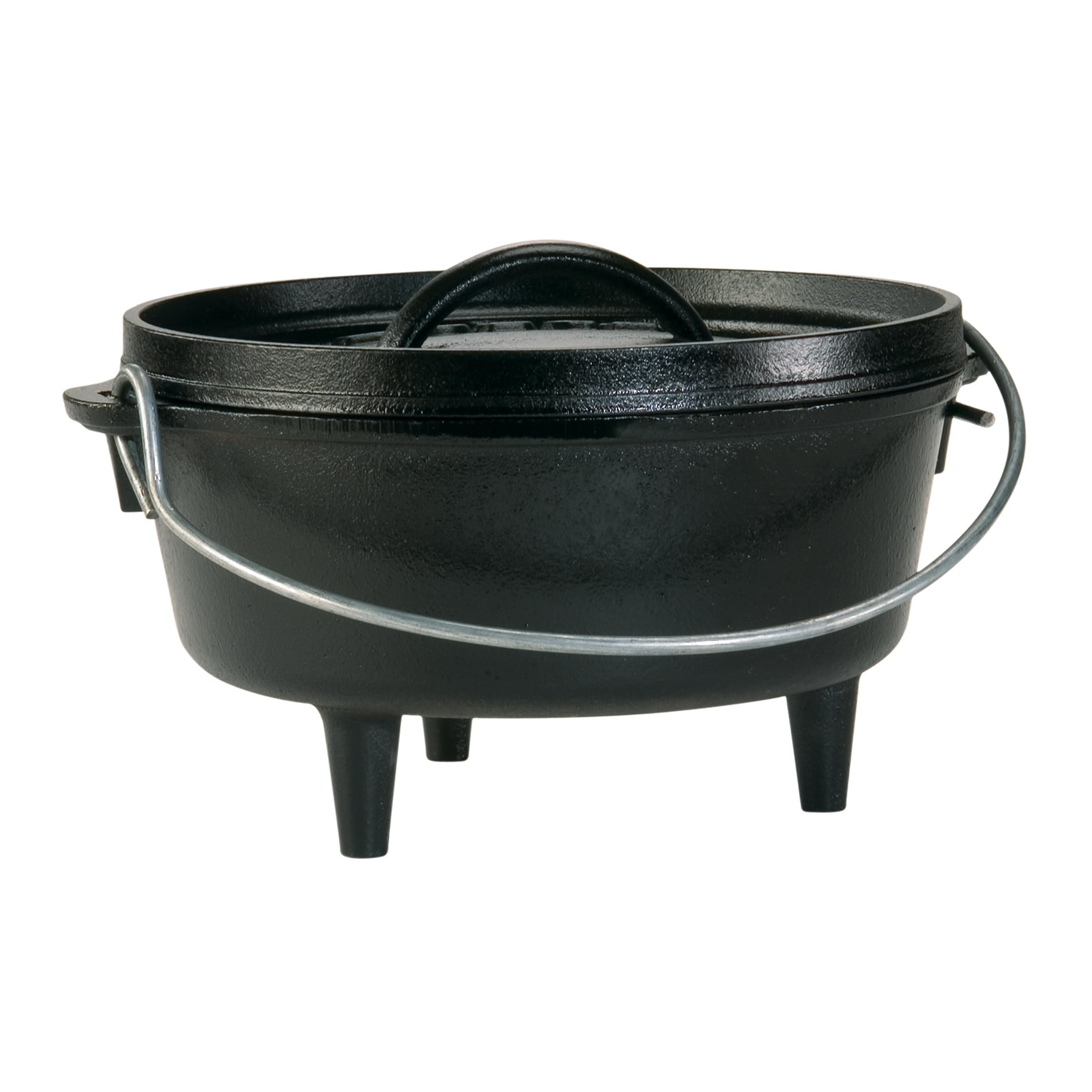 Lodge 2 Quart Pre-Seasoned Cast Iron Camp Dutch Oven with Lid - Dual Handles - Use in the Oven, on the Stove, on the Grill or over the Campfire - Black