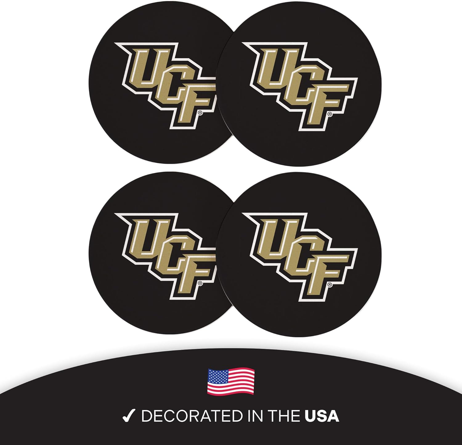Desert Cactus University of Central Florida Circle Ceramic Coasters 4 Pack Knights UCF Absorbent Drink Coasters with Cork Backing (Design A) - Image 4
