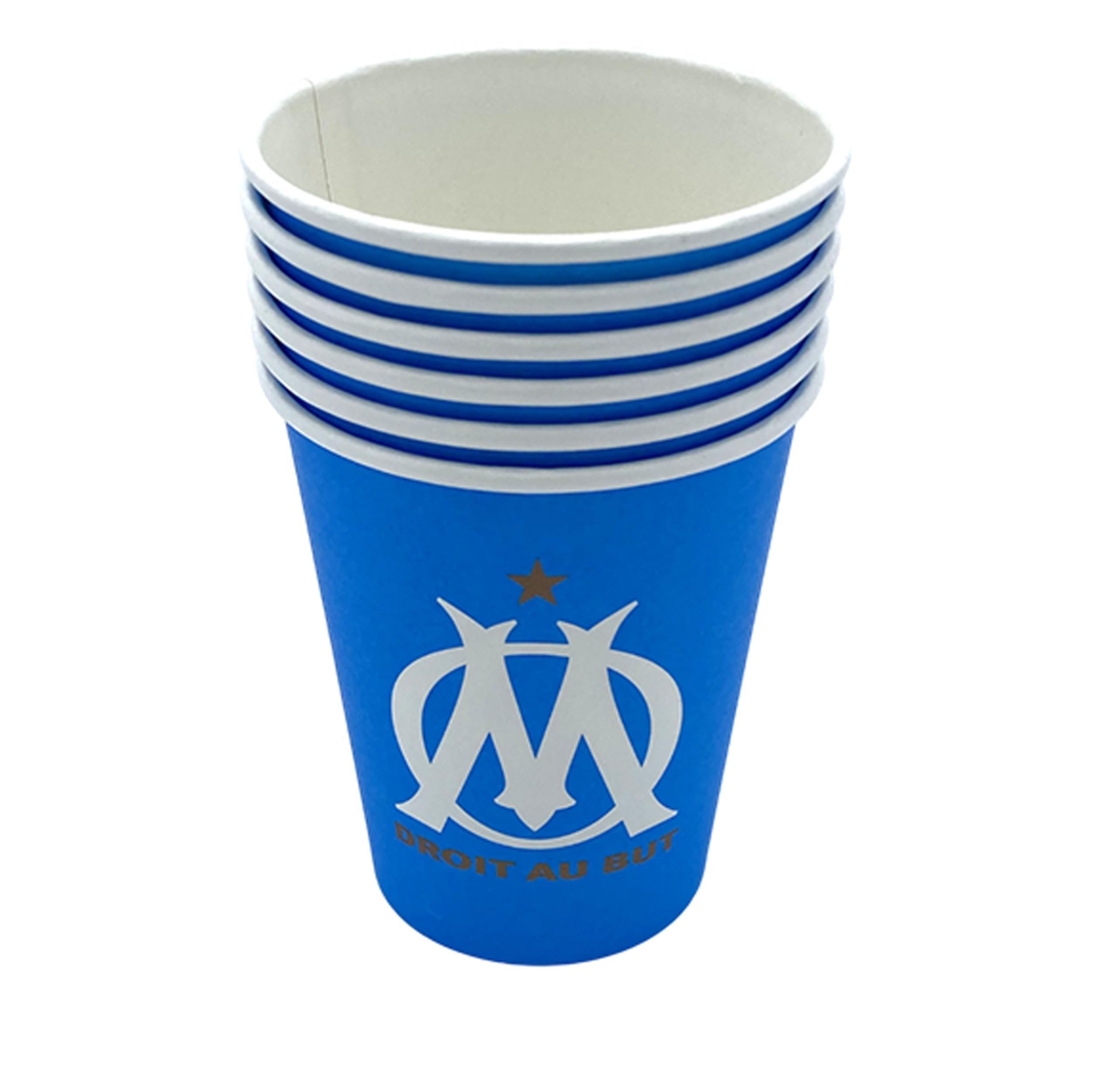 OLYMPIQUE DE MARSEILLE 6 x verre gobelet jetable 25cl OM - Collection officielle