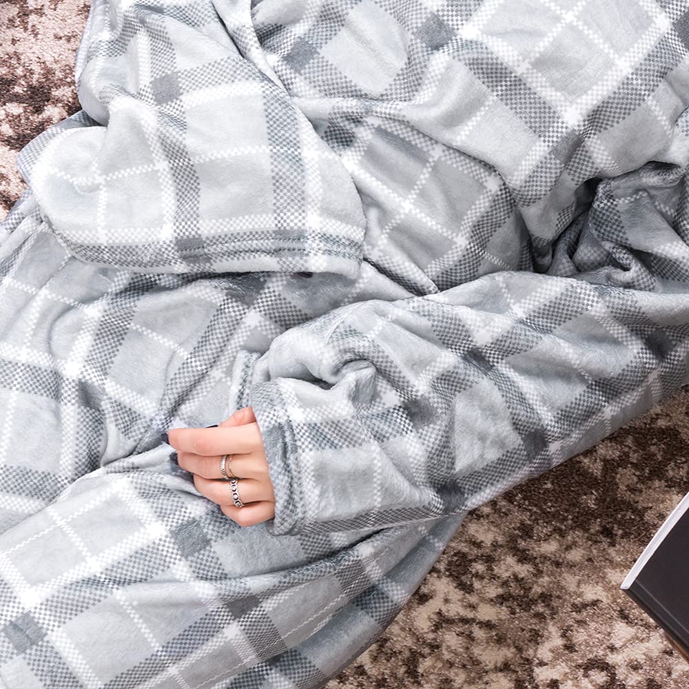Coperta in Lana Livigno scozzese tartan grigio - 2 misure