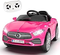 Mercedes-Benz CLS 350 12V Ride-On Car for Kids Pink - Parental Remote, Bluetooth Music, LED Lights, Spring Suspension, Fillfulfun Licensed Power Wheels