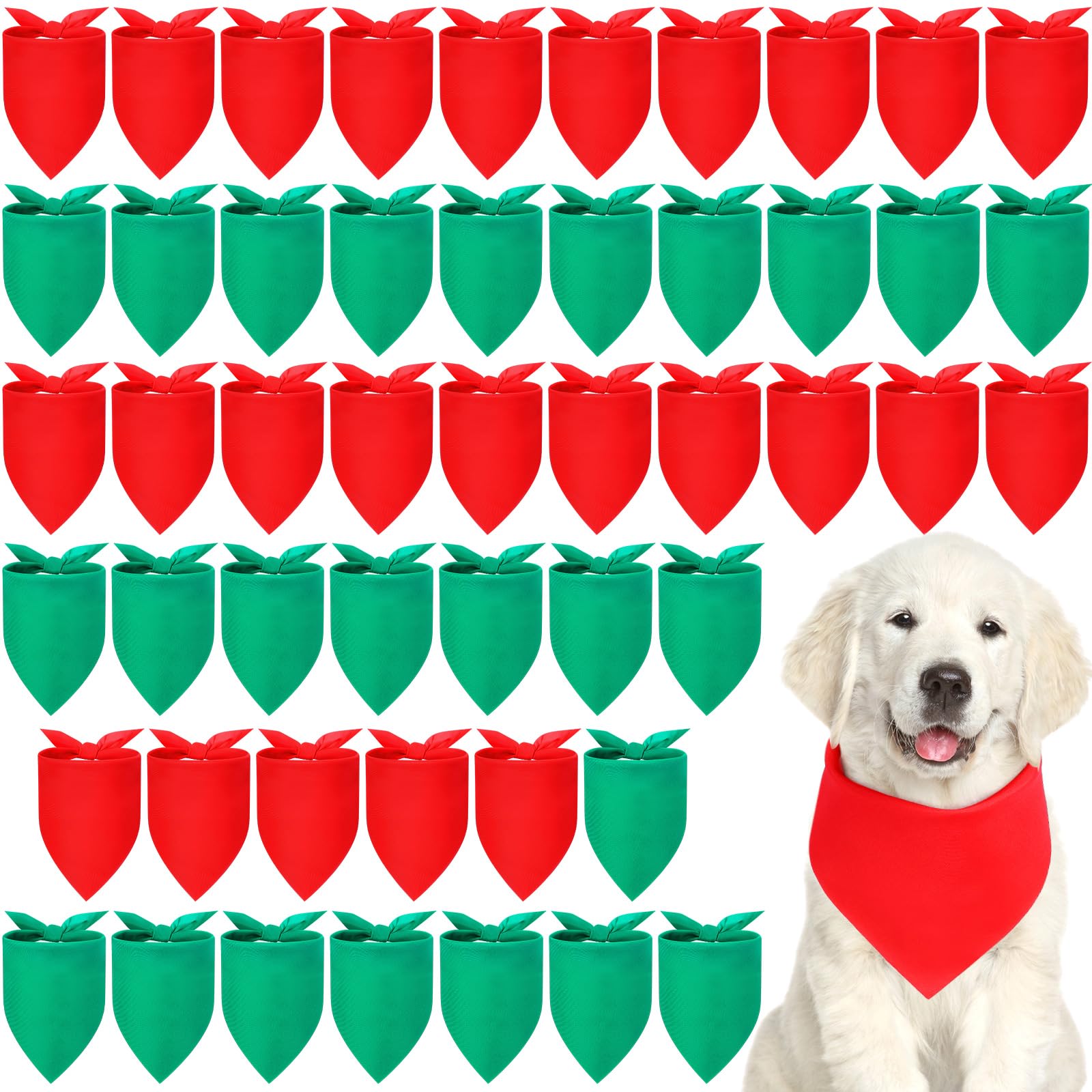 Abbylike 50 pz rosso verde bianco cane bandane Bulk Natale Plain Bandane per cani trasferimento di calore triangolo bavaglini per cani bandane fai da te per cani cuccioli gatti animali domestici